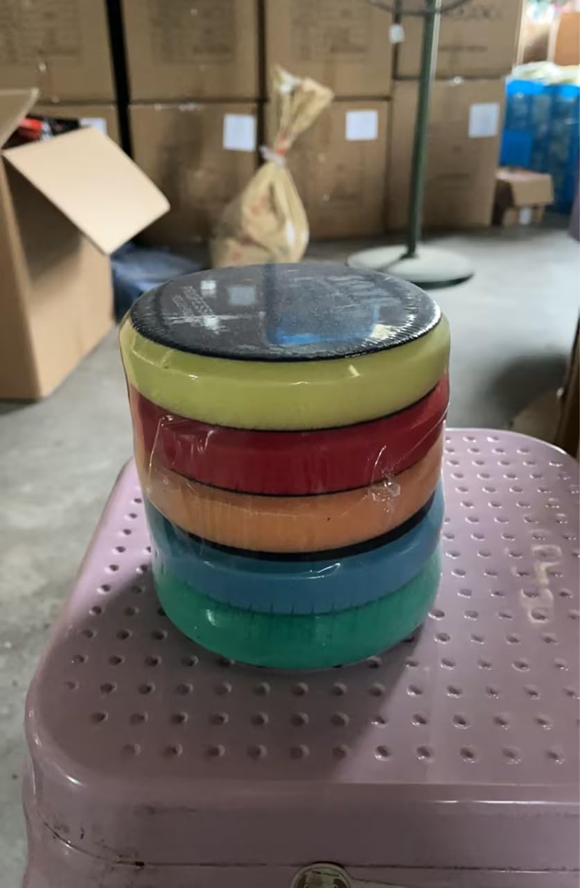 Buffing Polishing Pads, SPTA 5Pc 3.5 Inch Face for 3 Inch 76mm Backing Plate Compound Buffing