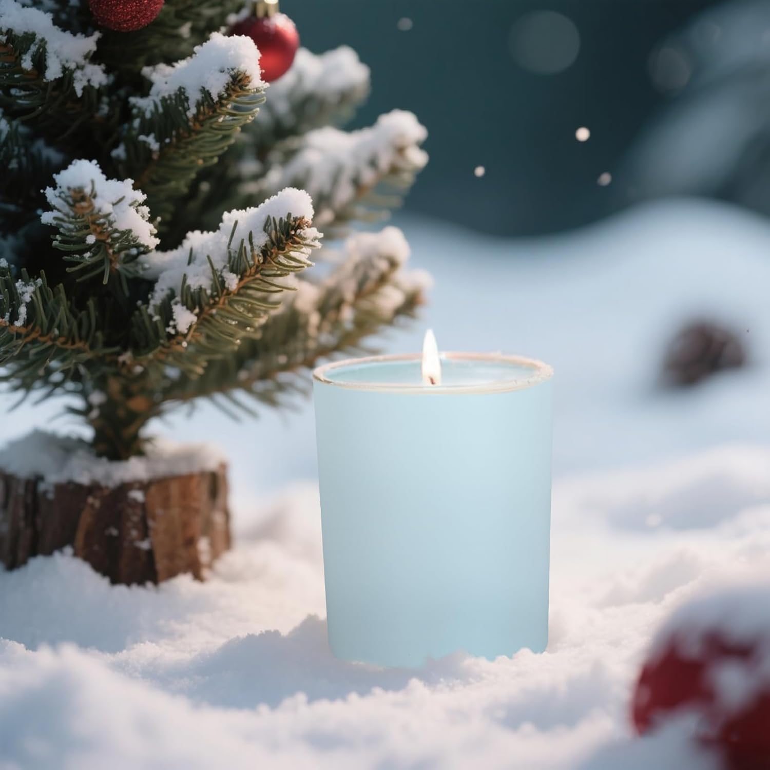 SHOWIN Thick Candle Jars for Making Candles 12 Pcs, 7 OZ Empty Jars with Wood Lids for Candle
