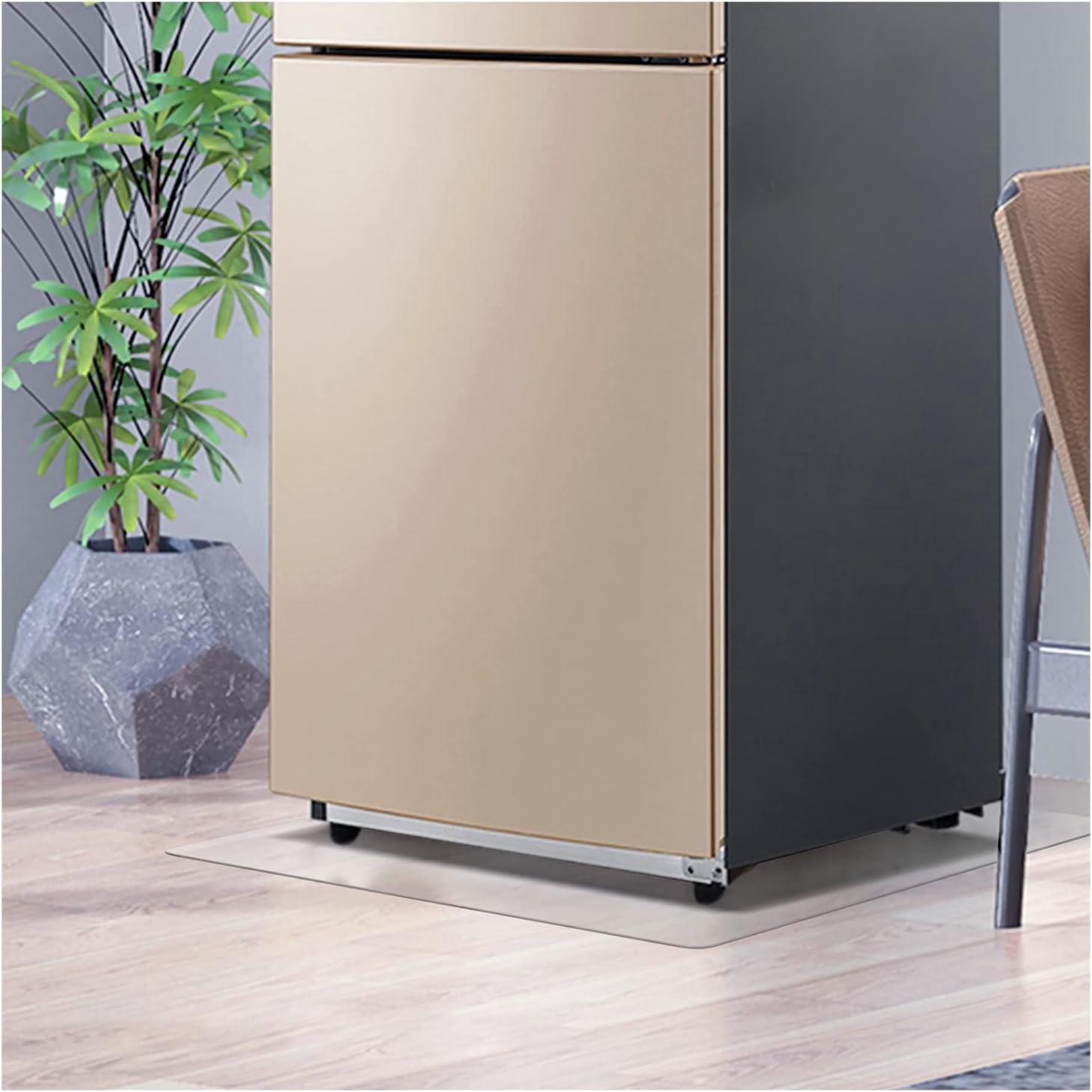 Refrigerator Mat, Clear Anti-Slip PVC Floor Protector, 2mm Thickness Scratch-Resistant Floor Mat