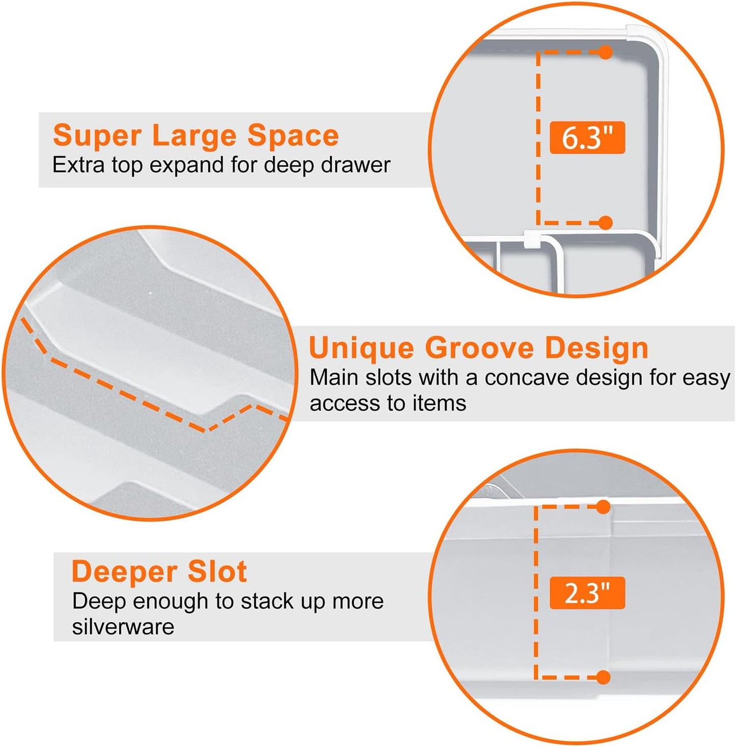 Expandable Silverware Drawer Organizer BPA Free Cutlery Organizer Small Utensil Organizer for