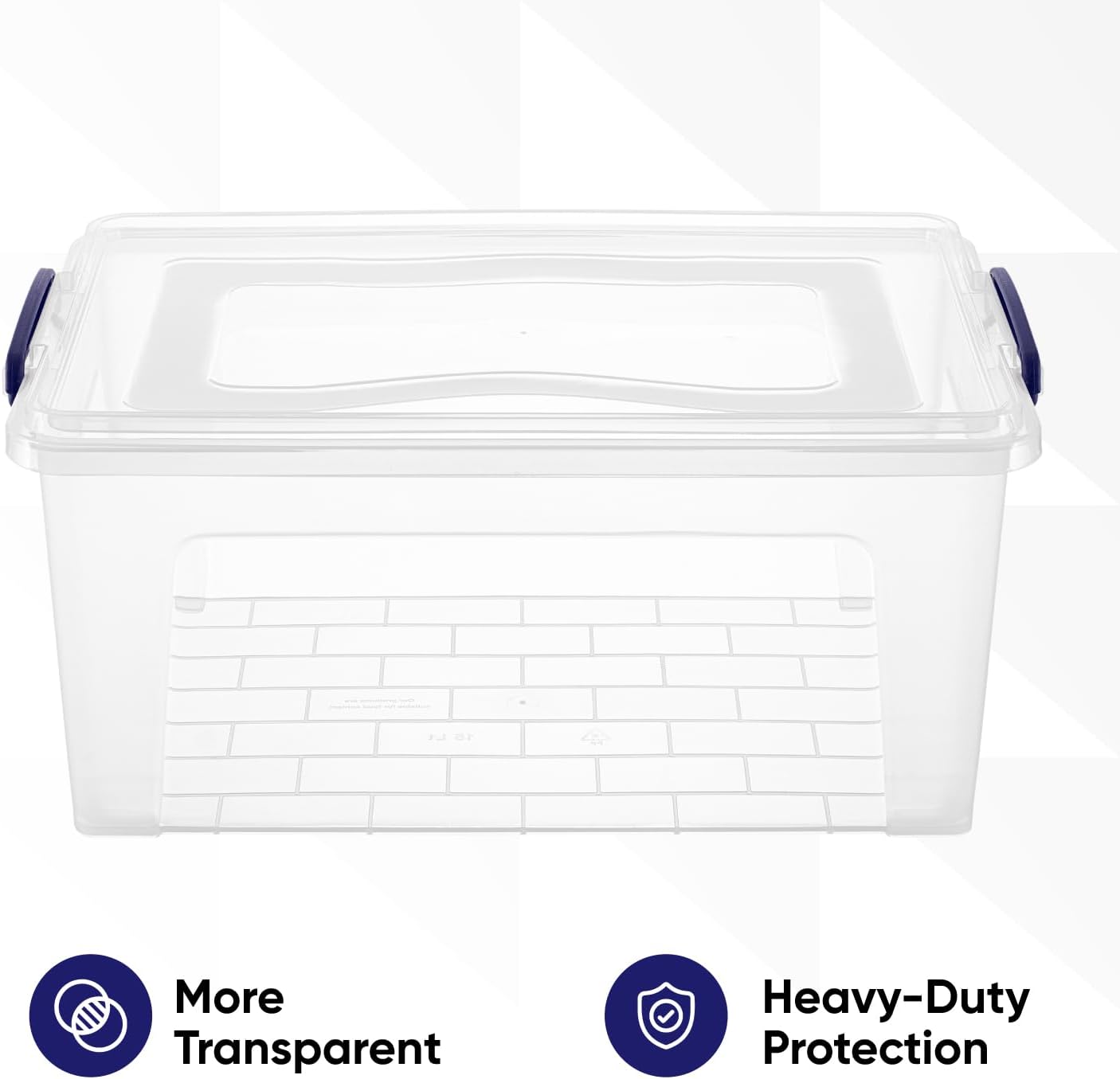 Superio Storage Bins with Lids, Clear Plastic Containers for Organizing, Stackable Totes, BPA Free
