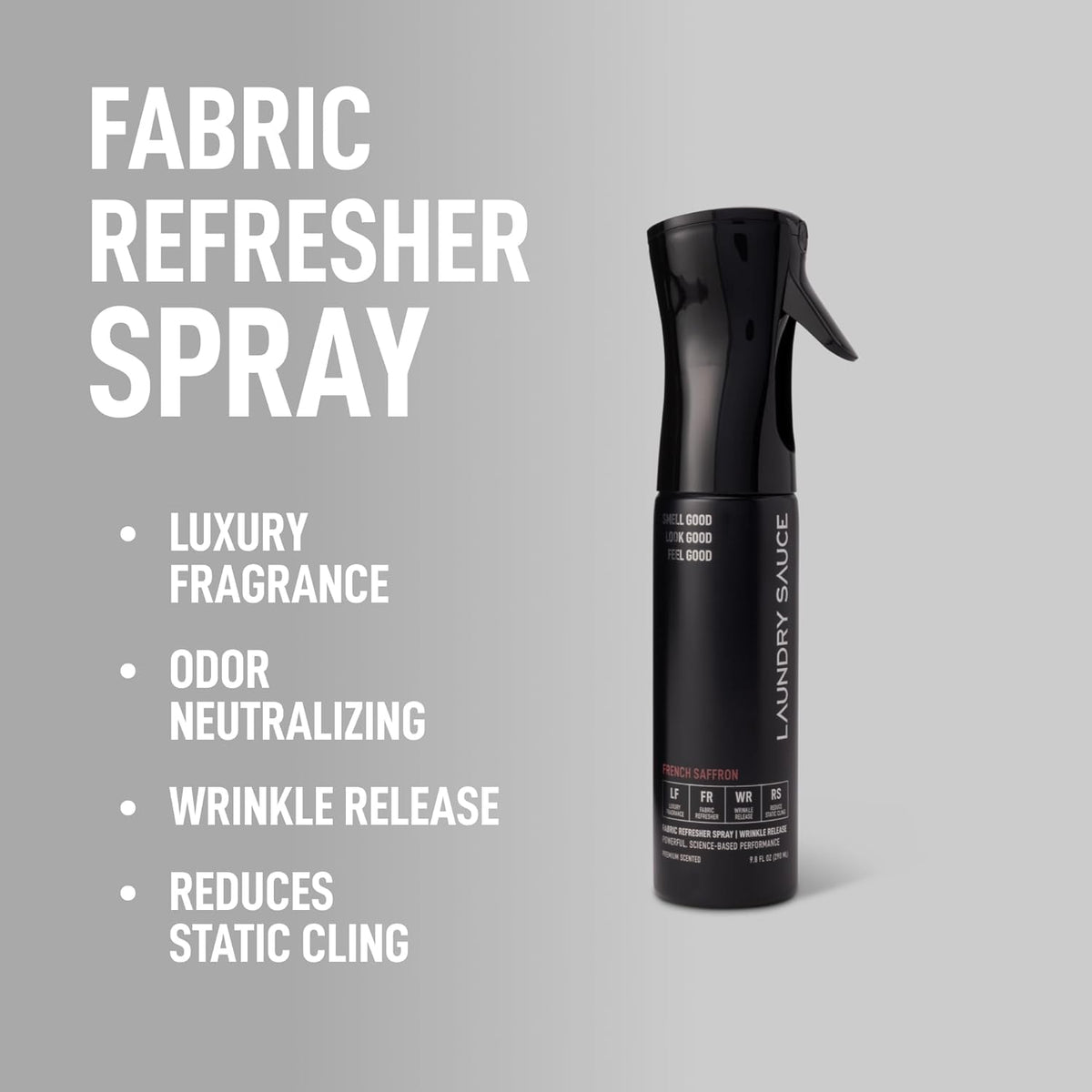 Laundry Sauce Fabric Refresher Spray French Saffron, Odor-Fighting Fabric Refresher, Fragrance and
