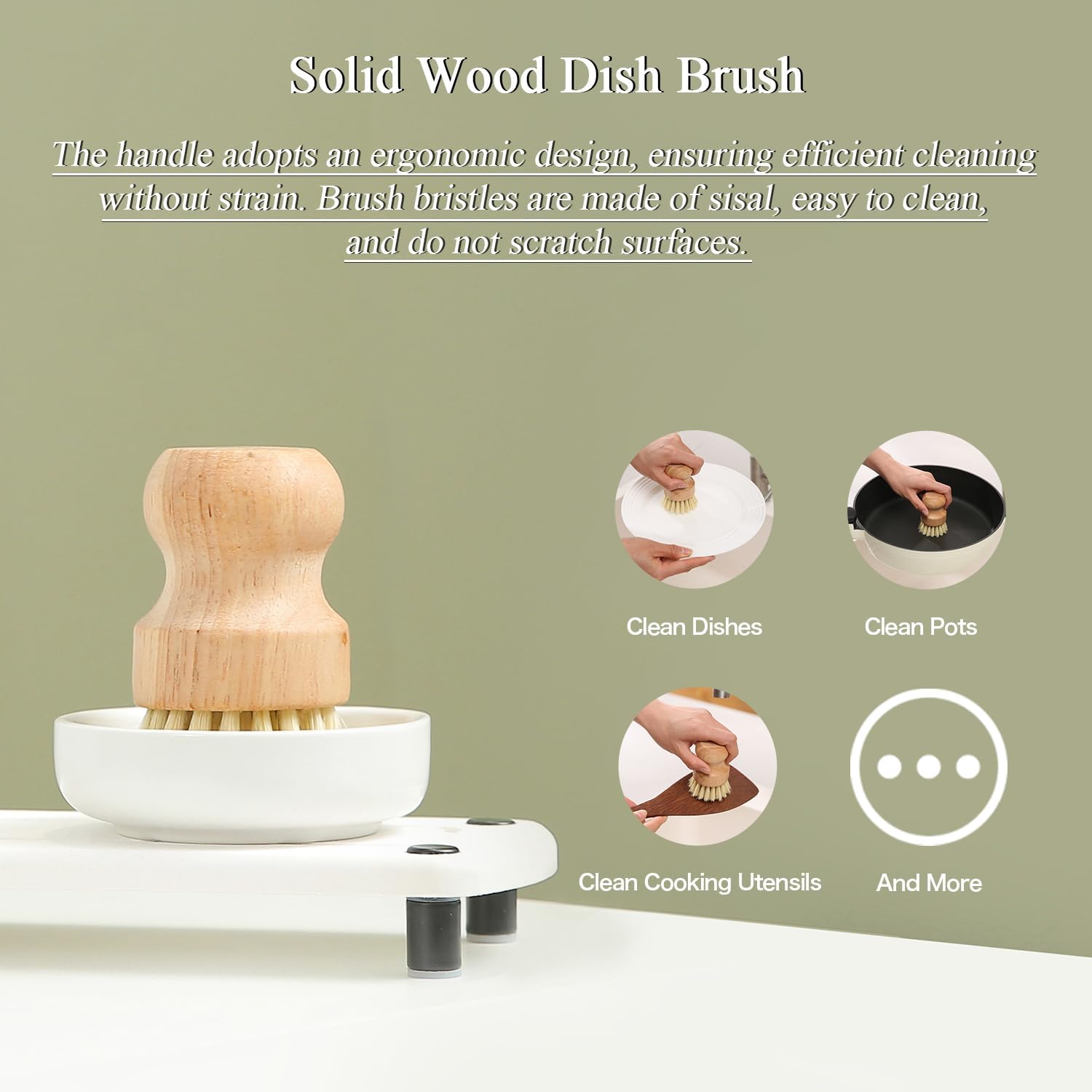 MOMEEMO White Soap Dispenser Set Comes with Stainless Steel Pumps, Instant Dry Tray, and Dish Scrub