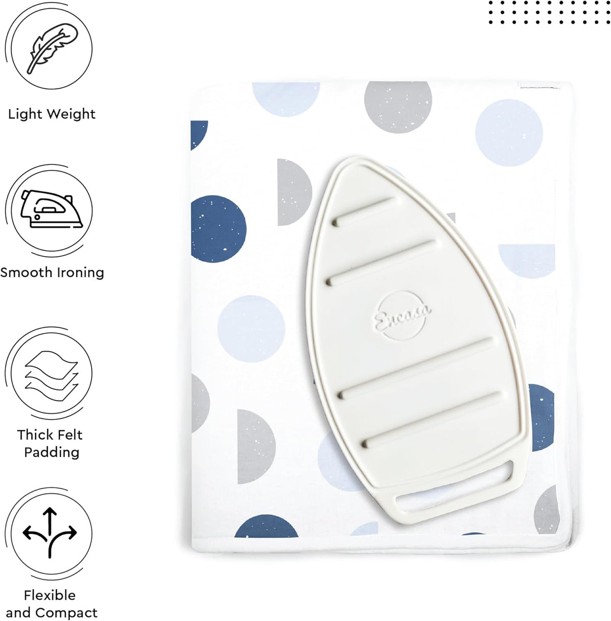 Encasa XO Ironing Mat/Pad (Large 48"x28") with 3mm Padding & Silicone Iron Rest for Steam Pressing