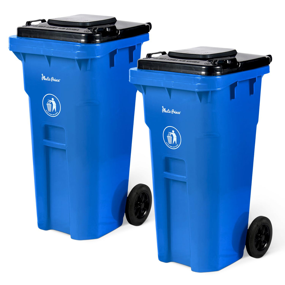 32 Gallon Trash Can Outdoor Recycling Bin with Lid and Wheels Heavy Duty Rolling Garbage Can with