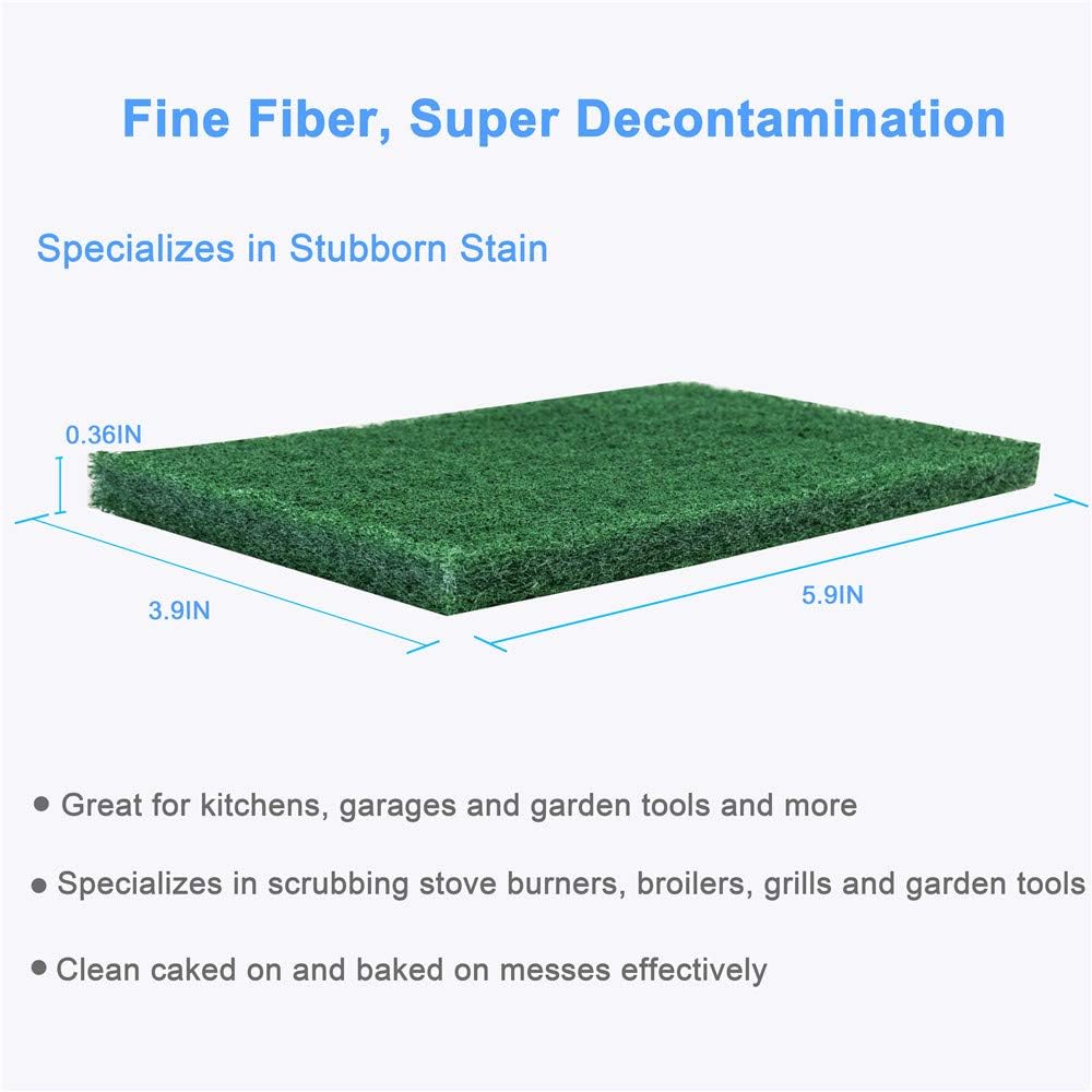 24PCS Scouring Pad - Premium Heavy Duty Scrub Pads, Reusable Household Green Dish Scrubber