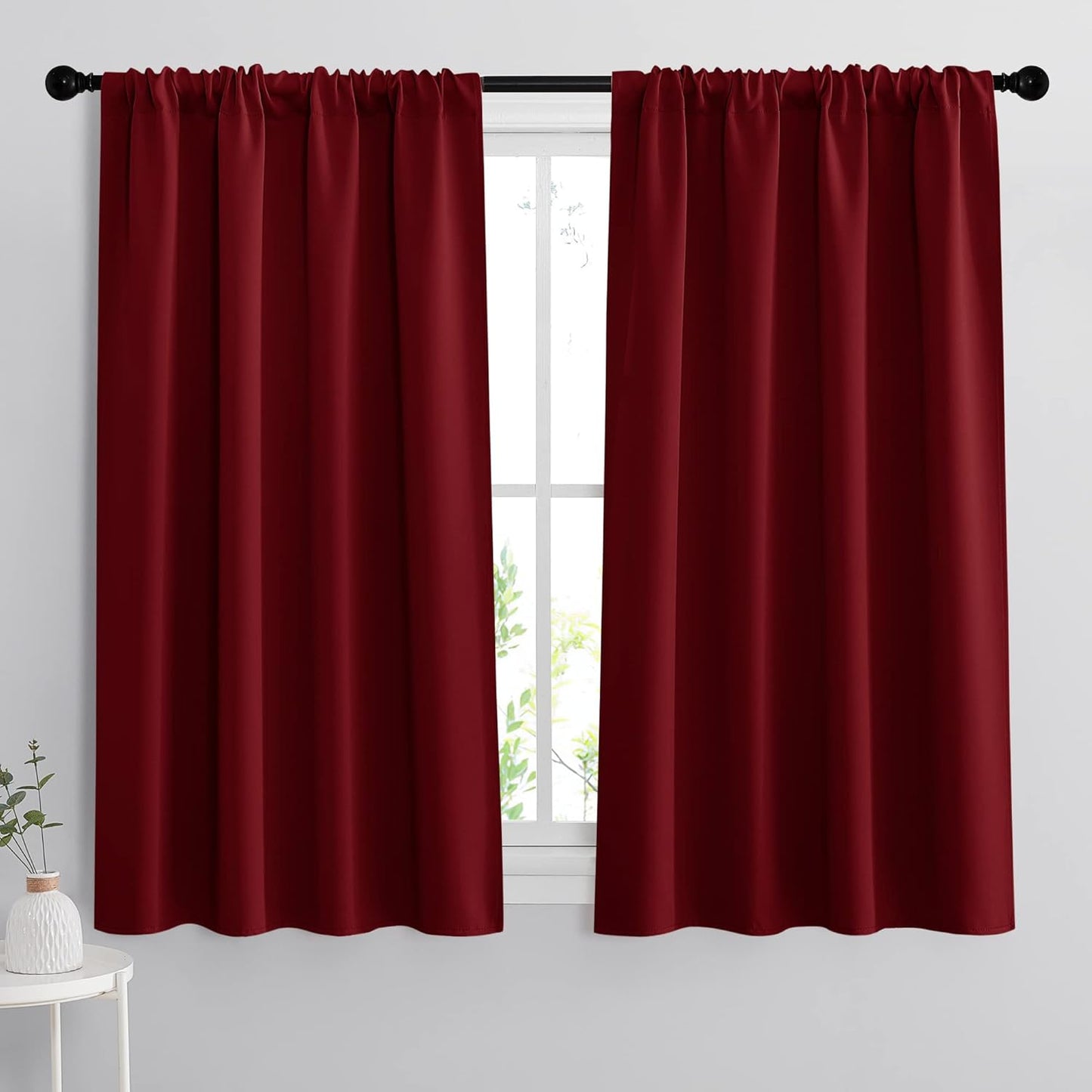 RYB HOME Blackout Curtains 63 inches Long - Energy Saving Insulation Large Window Curtain Blinds