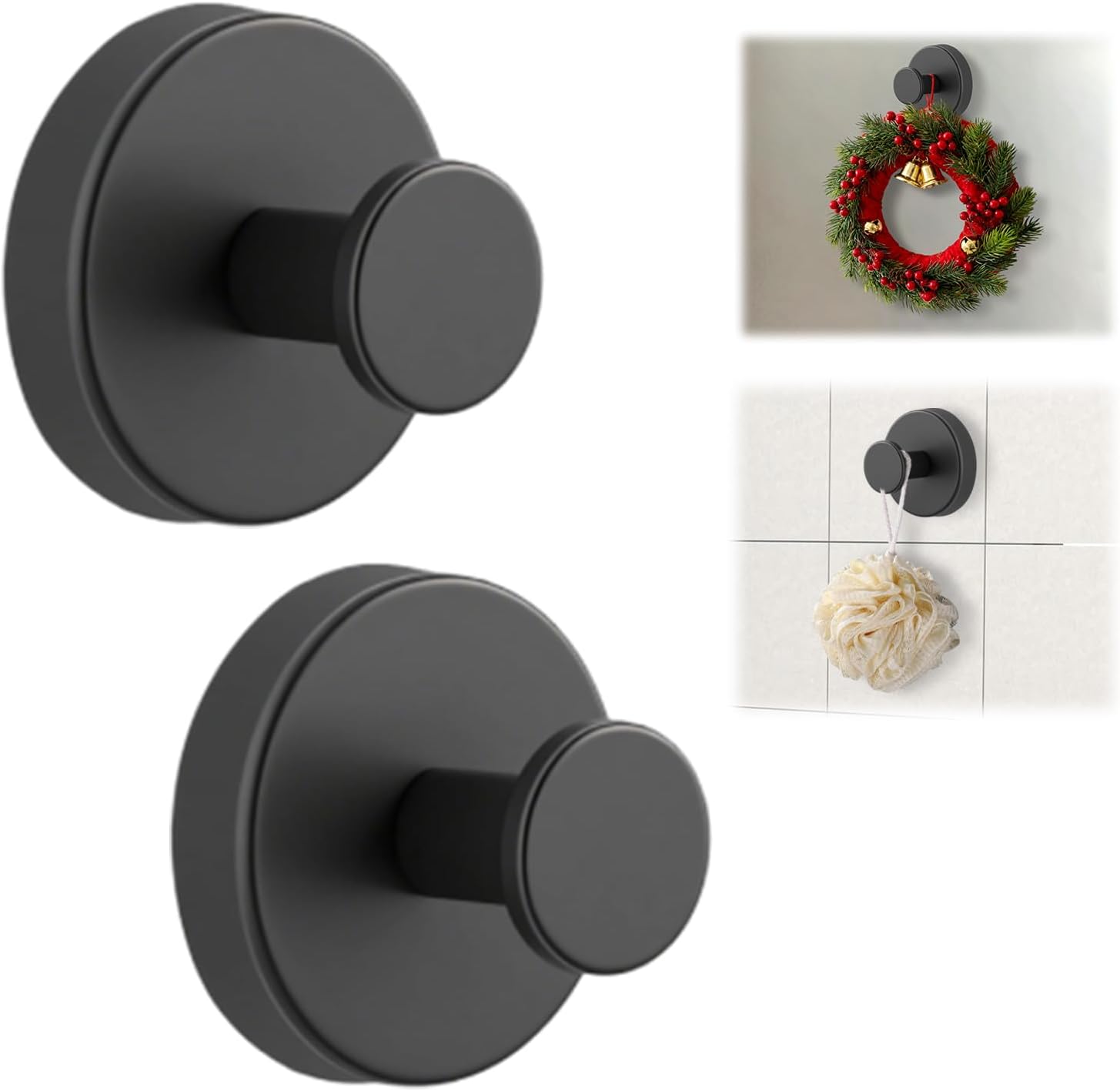 Suction Cup Hooks for Wreaths on Glass, No-Drill Suction Cup Hooks, Wreath Hangers for Front Doors