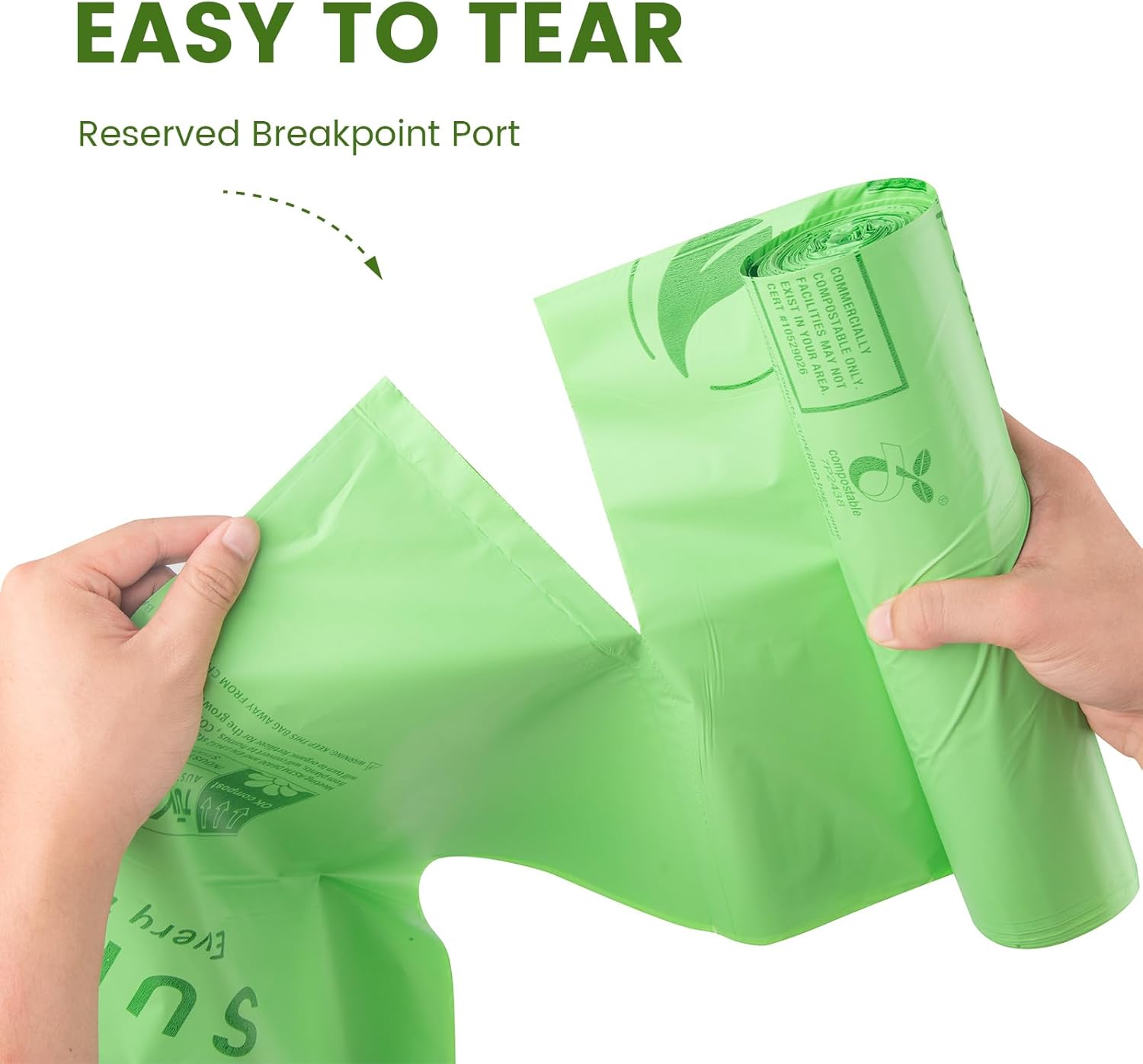 SUPERBIO 55 Gallon Compostable Yard Waste Bags, Lawn & Leaf Bags, Heavy Duty Extra Thick 1.57 Mil