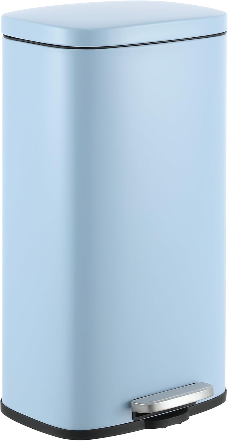 happimess HPM1011G Curtis 8-Gallon Step-Open Trash Can, Fingerprint Resistant, Modern, Minimalistic