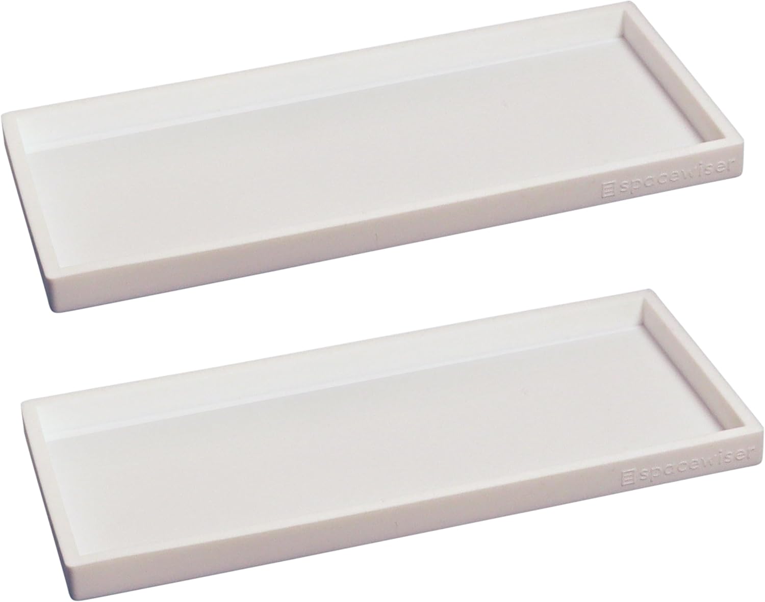 Countertop and Vanity Tray - 2 PC Large 11.7" Silicone Bathroom Trays, Counter Organizer, Dish Soap