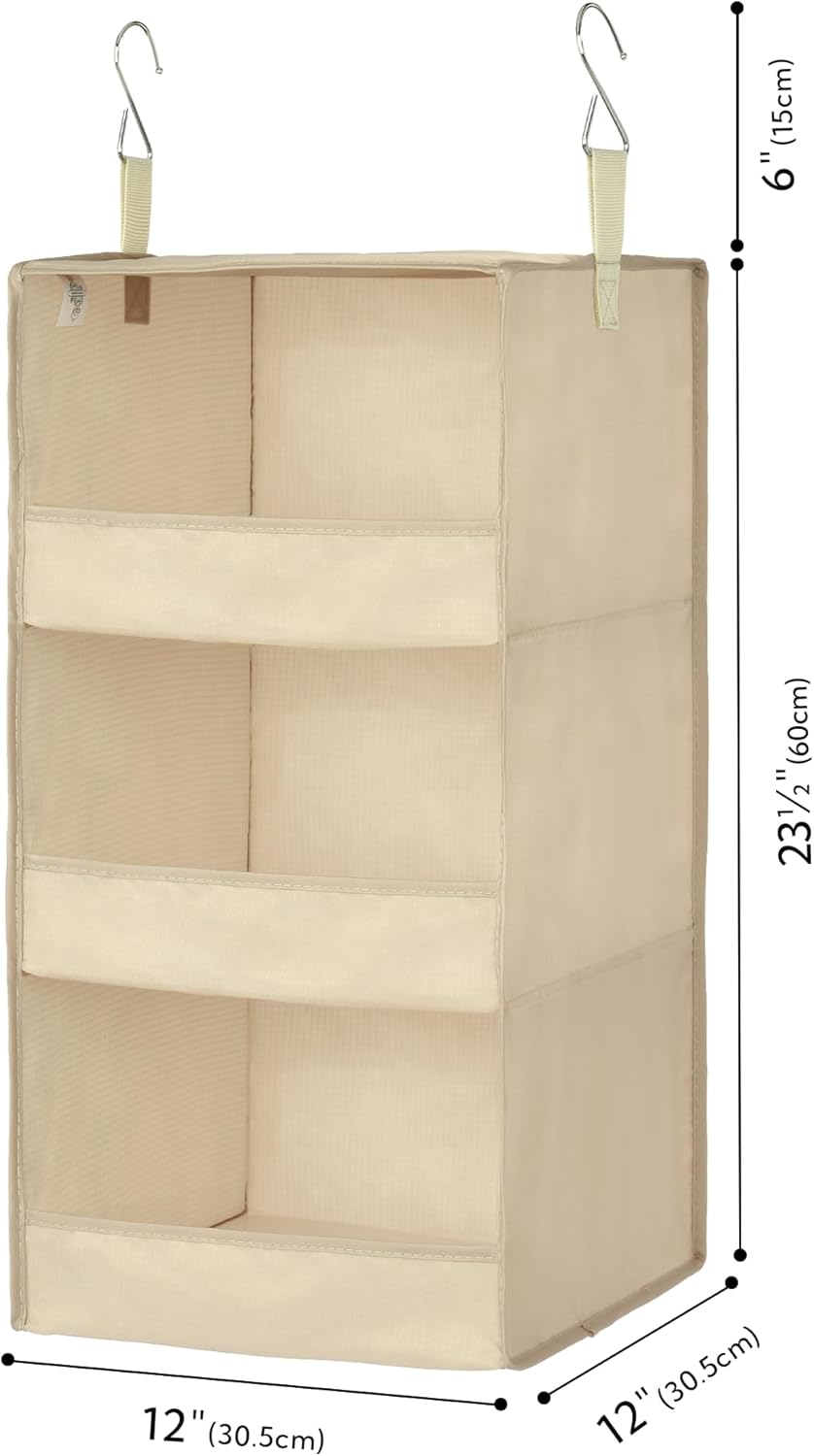 GRANNY SAYS 3 Shelf Hanging Closet Organizers and Storage, Collapsible Closet Storage Organizer