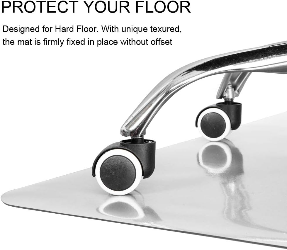 Kuyal Clear Chair mat for Hard Floors 36 x 48 inches Transparent Floor Mats Wood/Tile Protection