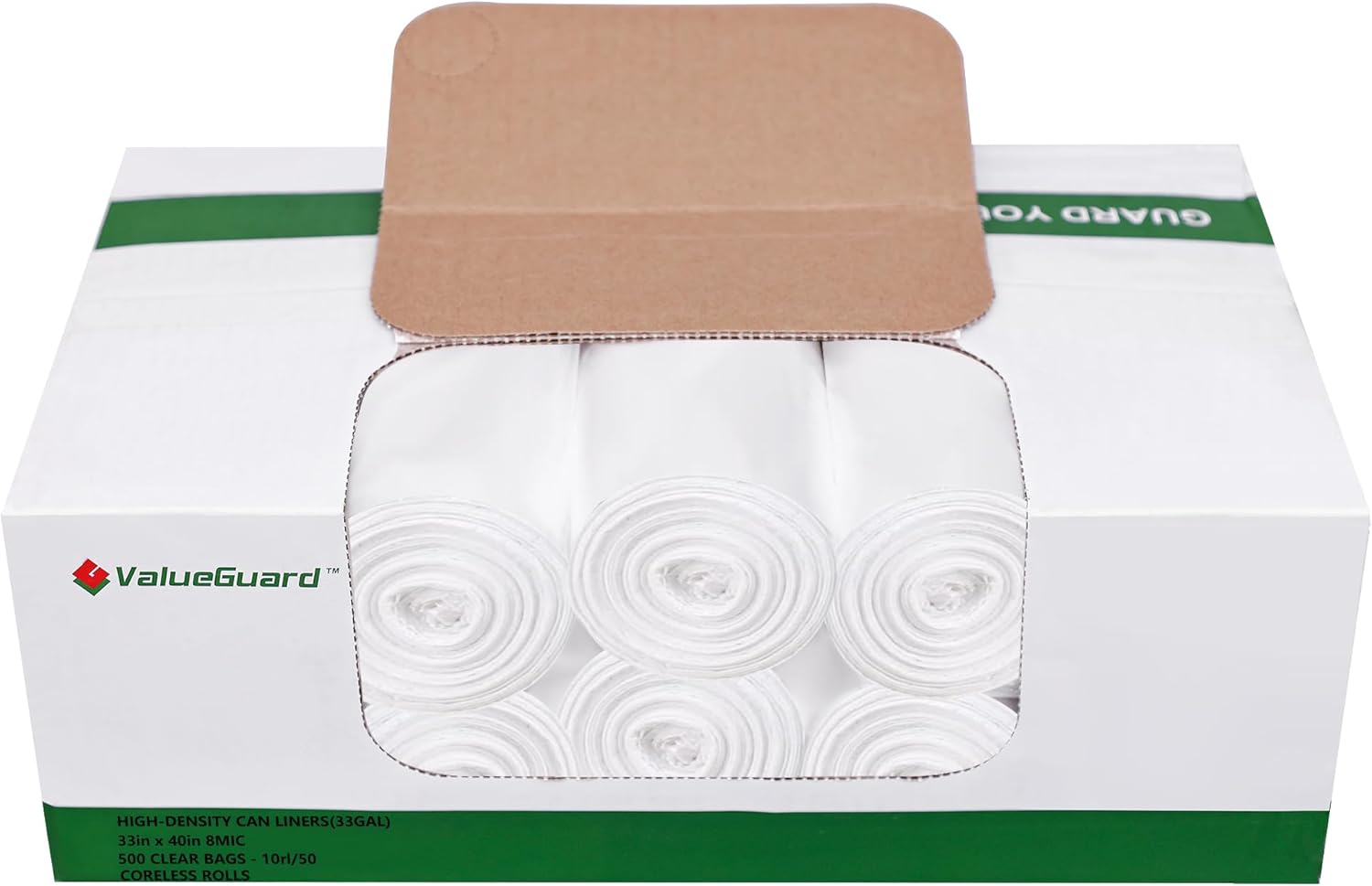 Trash Can Liner - Wholesale 500 Count Garbage Bags on Perforated Roll 33 Gallon Multipurpose for