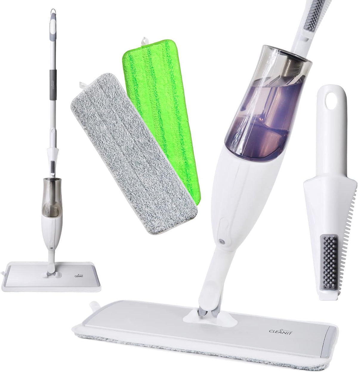 Don Aslett's Spray Mop Plus+ for Floor Cleaning| 360° Rotatable Head | Reusable Microfiber Pad |