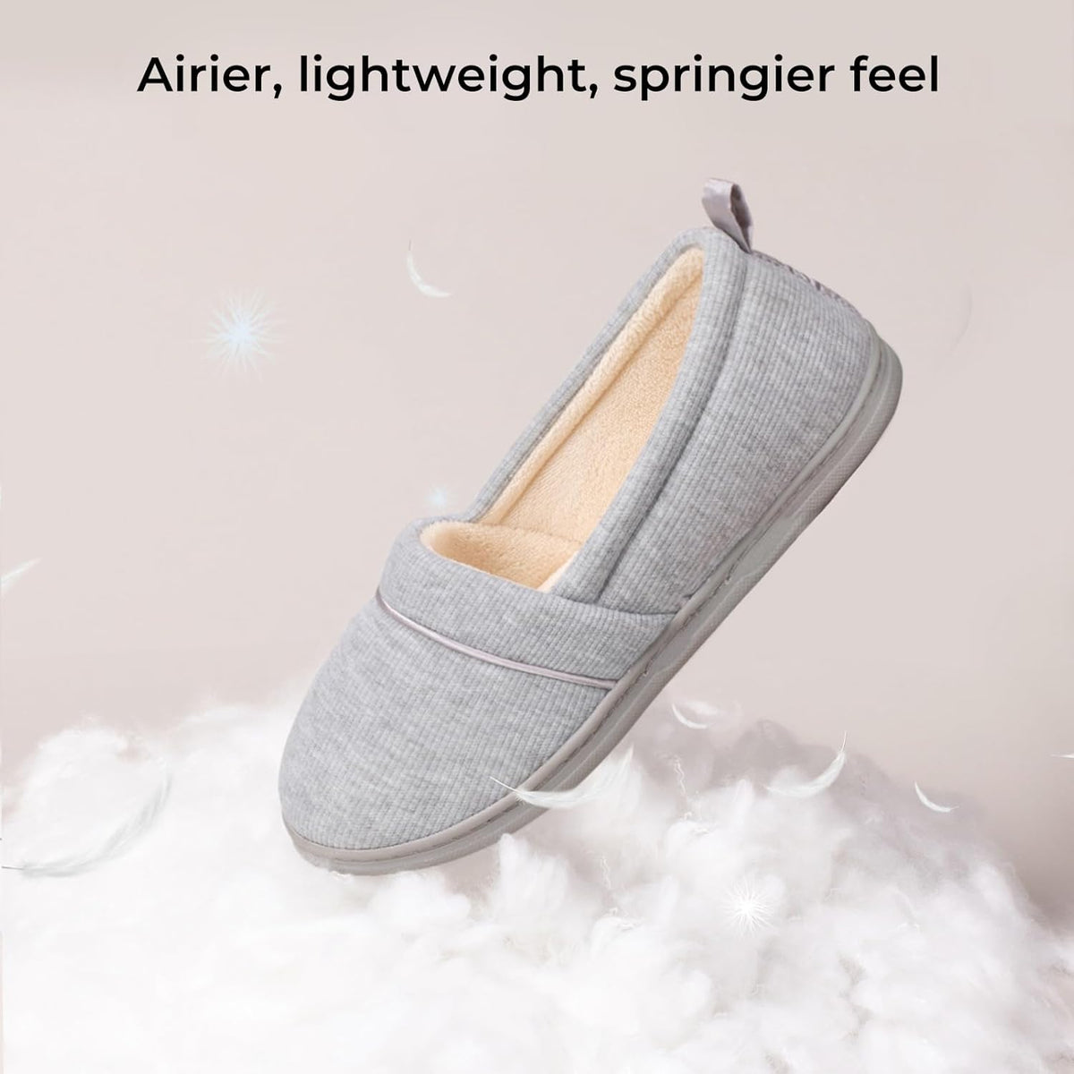 HomeTop Women's Comfy Loafer Slippers Lightweight Memory Foam Non-slip Indoor House Shoes