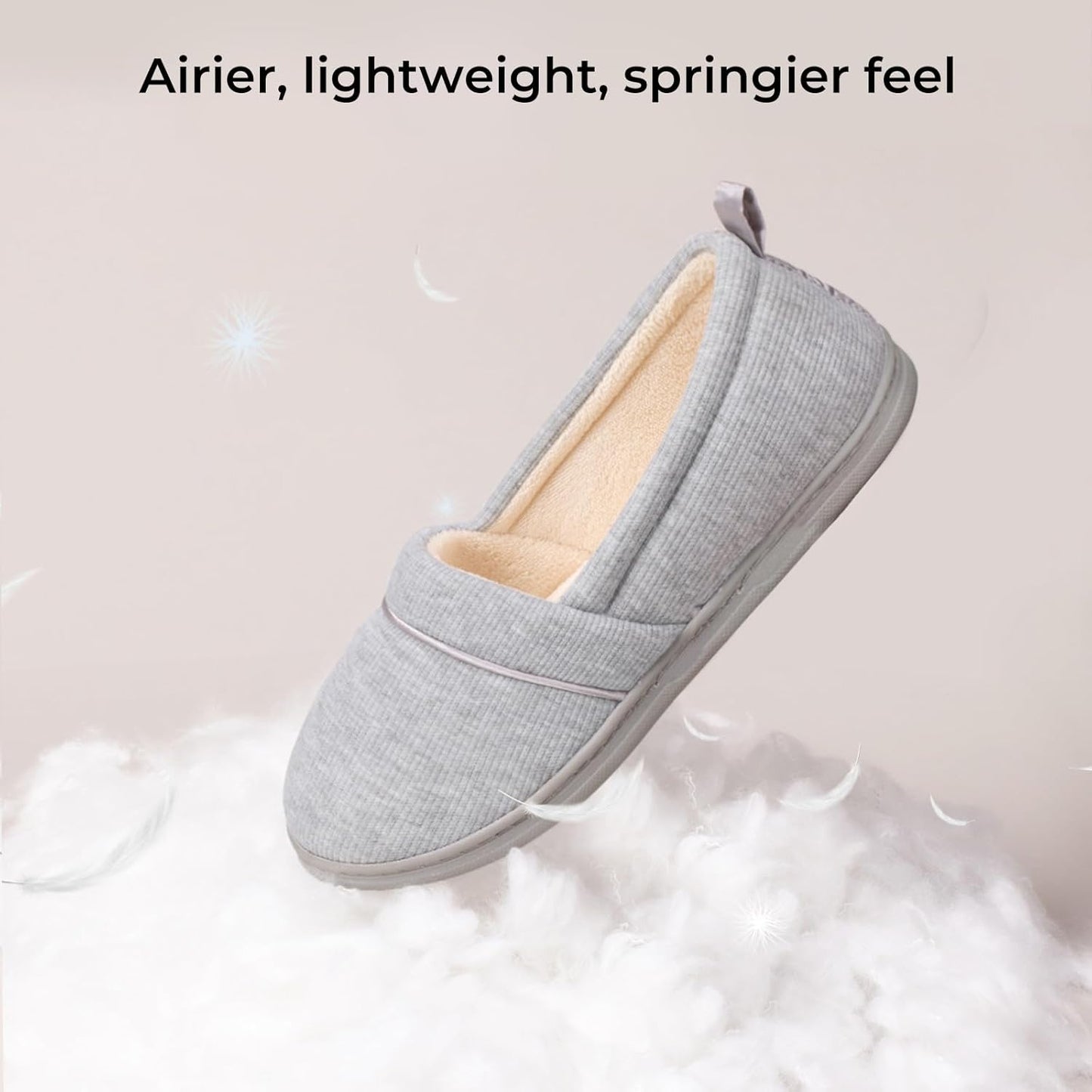 HomeTop Women's Comfy Loafer Slippers Lightweight Memory Foam Non-slip Indoor House Shoes
