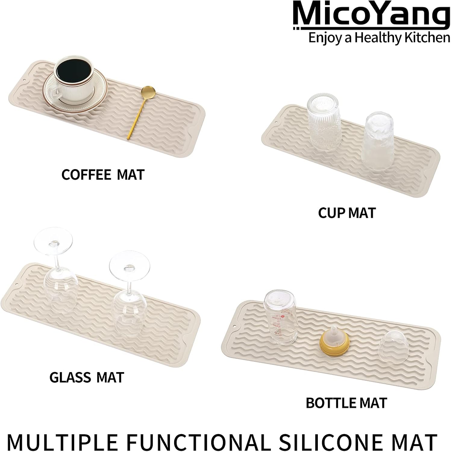 Silicone Dish Drying Mat for Multiple Usage,Easy clean,Eco-friendly,Heat-resistant Silicone Mat for