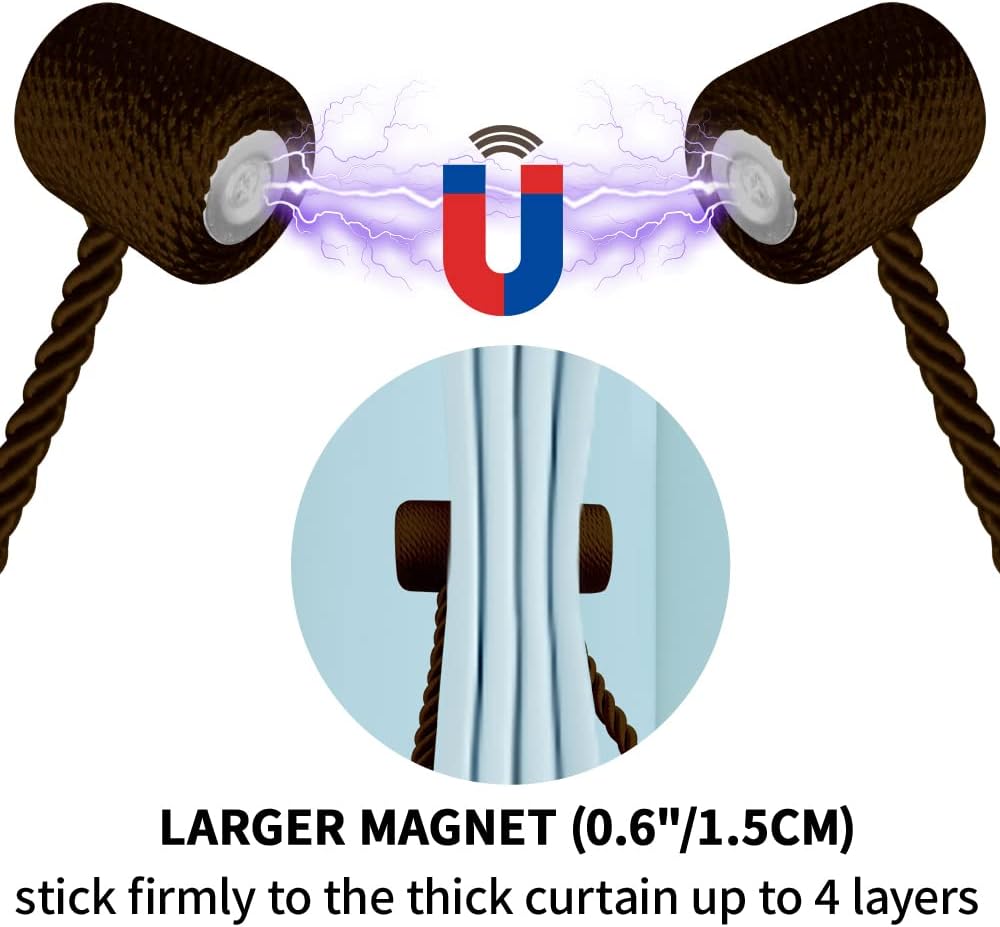 18 Inch Strong Magnetic Curtain Tiebacks, Curtain Holdbacks Modern Upgrade Strong 2021 New Twisted