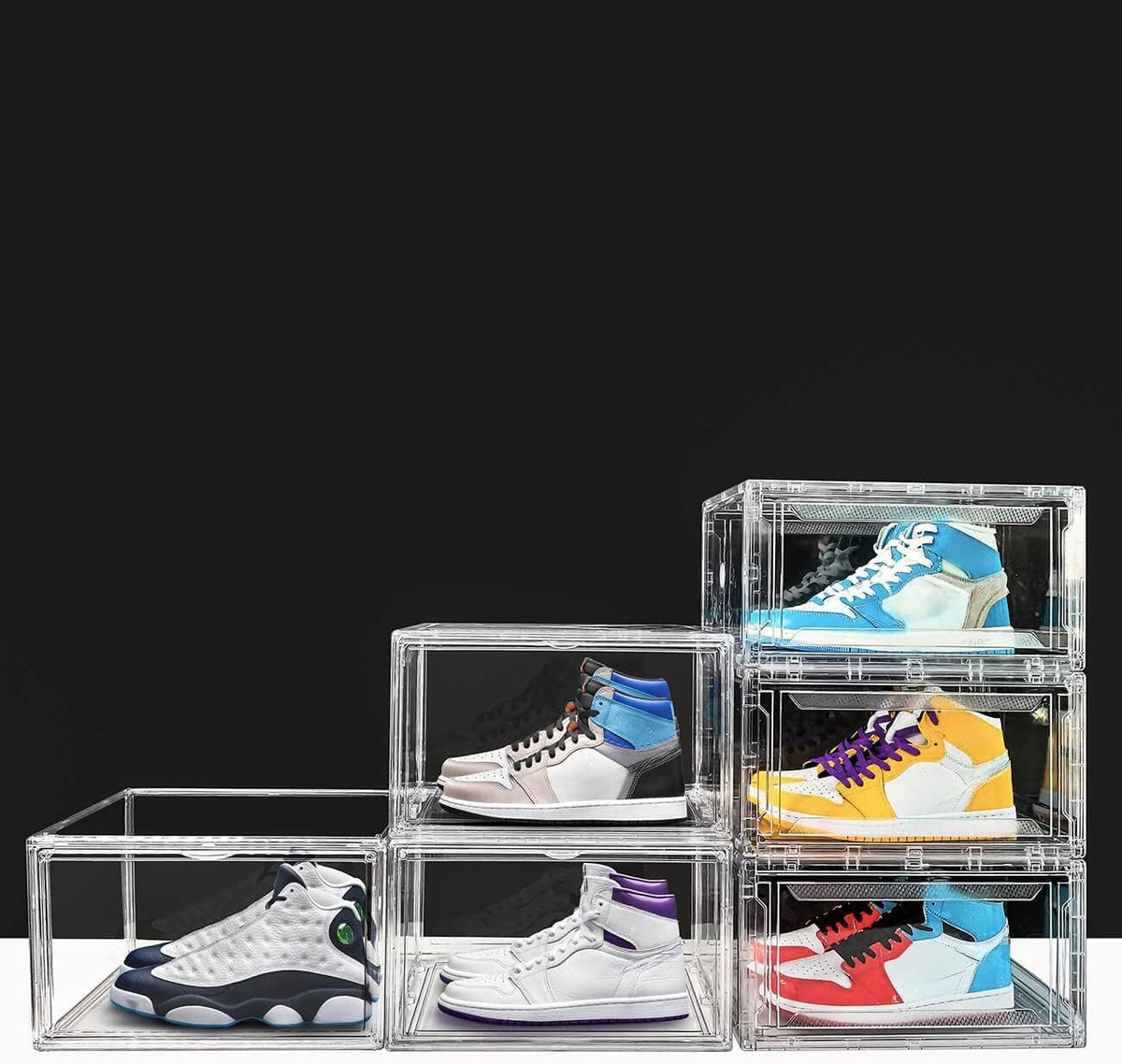 KDOR Shoe Box for sneakers，Closet,hat Clear Plastic Stackable 10 Pack Sneaker Storage Boxes with