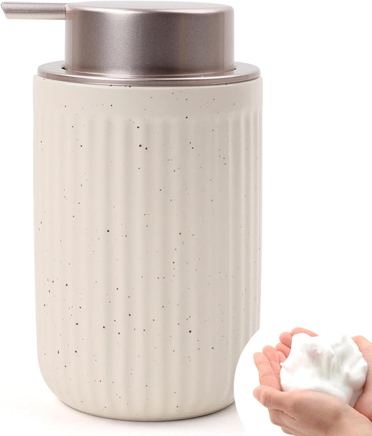 BosilunLife Foam Hand Soap Dispenser - Ceramic Foaming Soap Dispenser for Bathroom 12oz Refillable