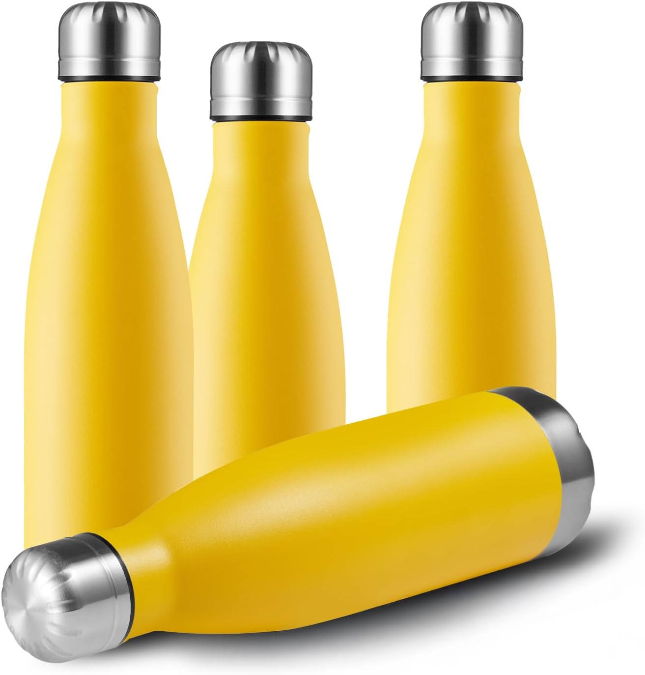 MEWAY 17oz Sport Water Bottle 4 Pack Vacuum Insulated Stainless Steel Leak-Proof Double Wall Cola