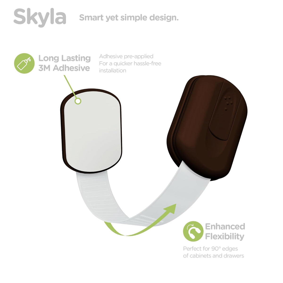 SKYLA HOMES Baby Locks (8-Pack) Child Safety Cabinet Proofing - Safe Quick and Easy 3M Adhesive