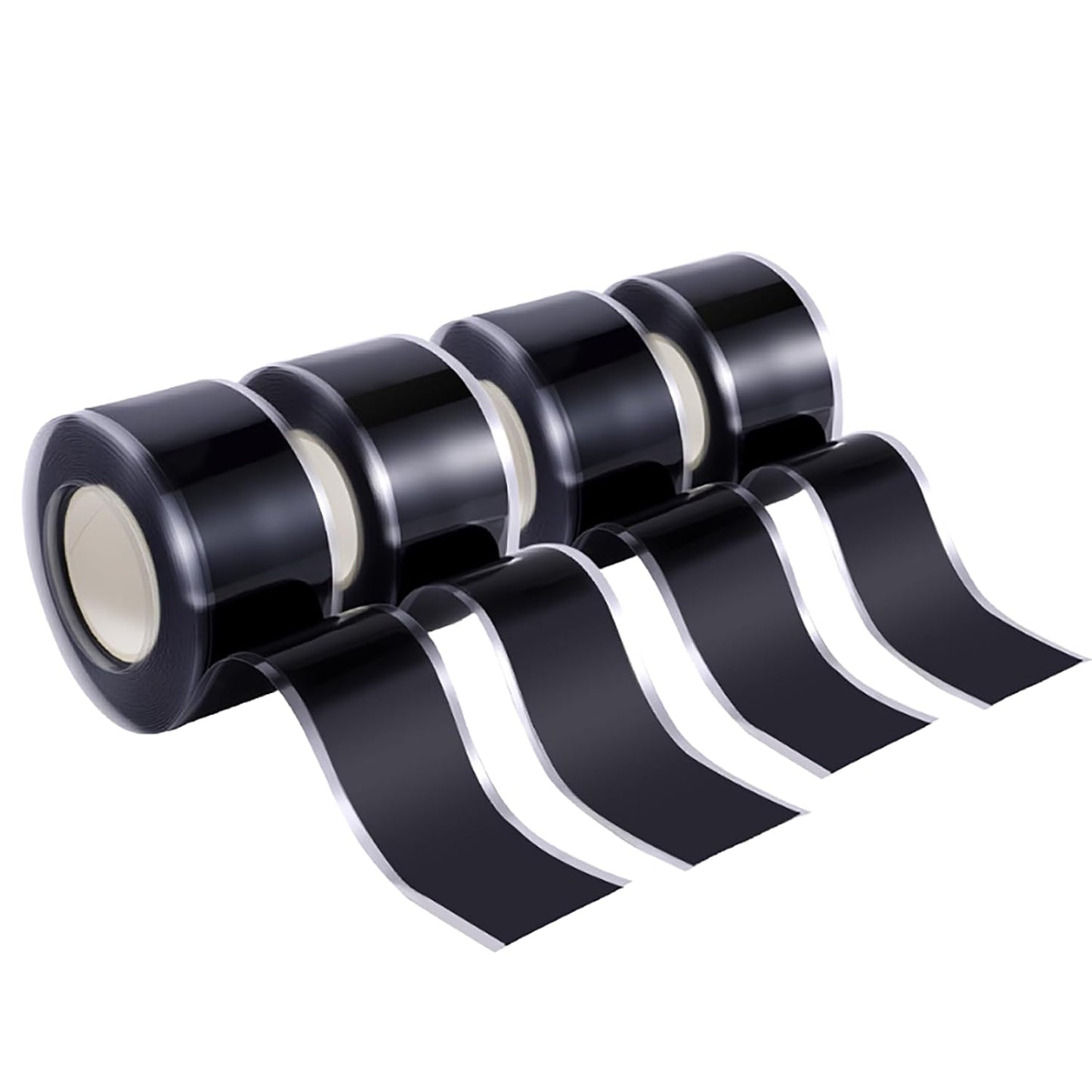 Self Fusing Silicone Tape 4 Rolls 1 in x 10' Black Waterproof Rescue Tape Rubber Leak Silicone