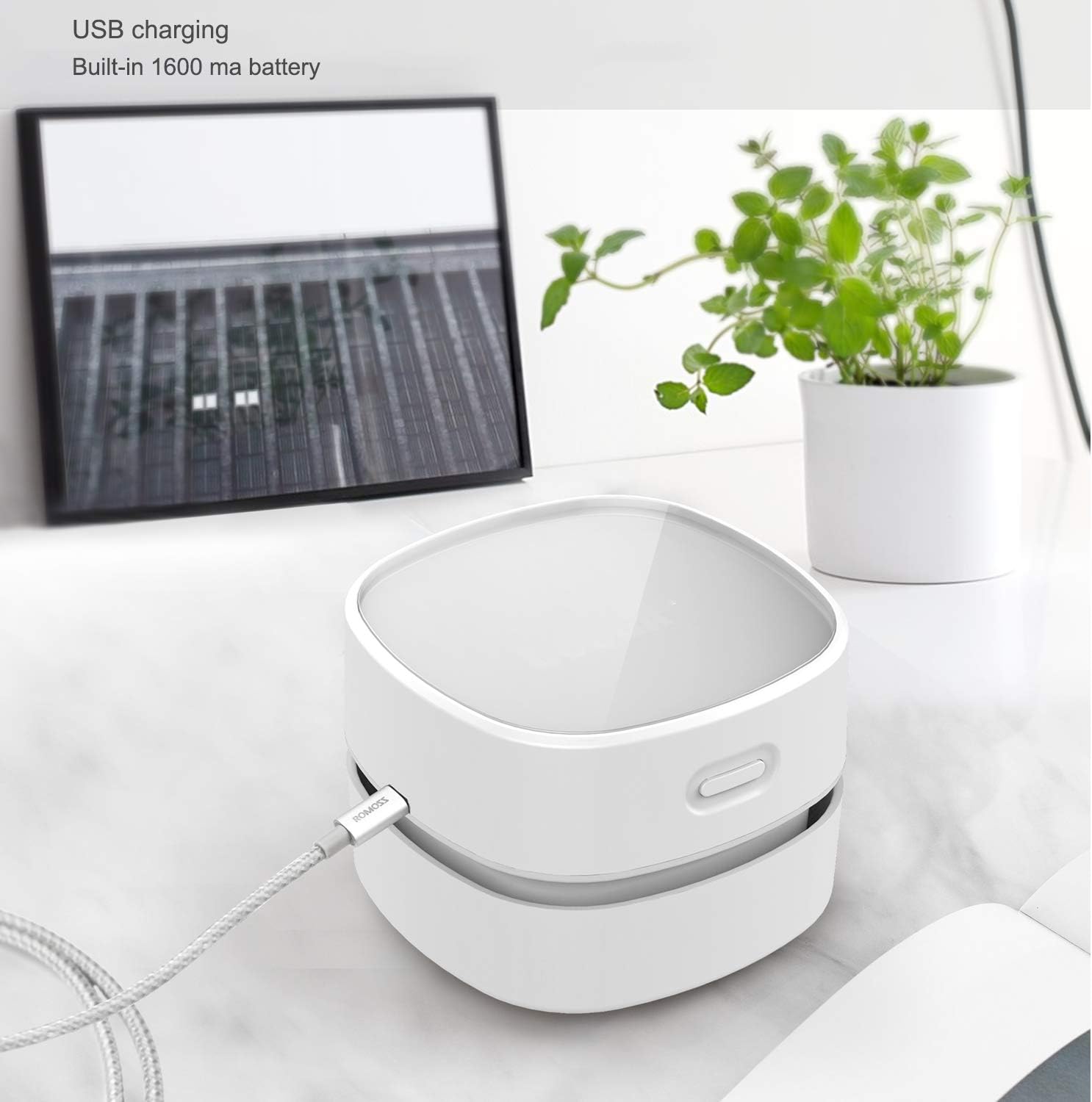 ODISTAR Desktop Vacuum Cleaner,Mini Table dust Sweeper Energy Saving with auto Power-Off
