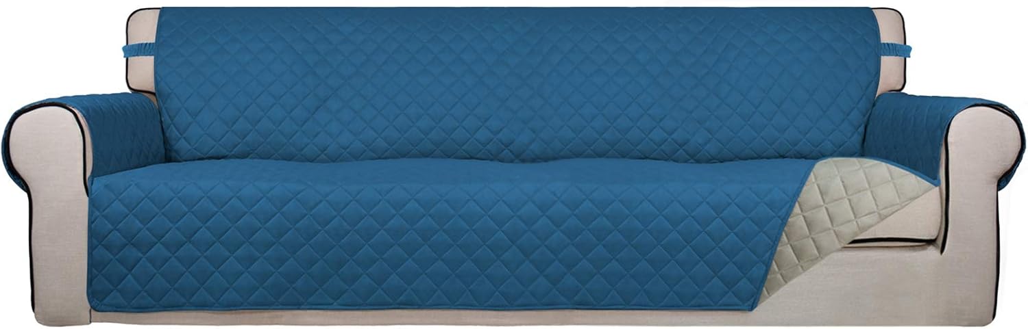 PureFit Reversible Quilted Sofa Cover, Water Resistant Slipcover Furniture Protector, Washable