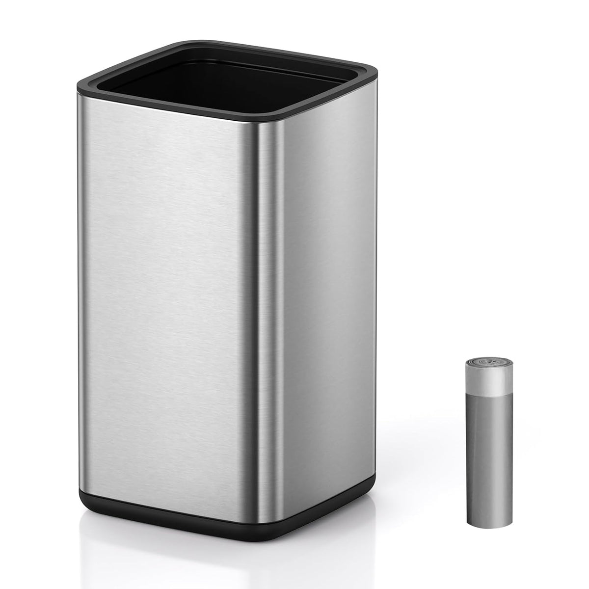 Mbillion 4 Gal/15L Open top Trash Can with Removable Inner Bucket Small Waste Basket, Metal Trash