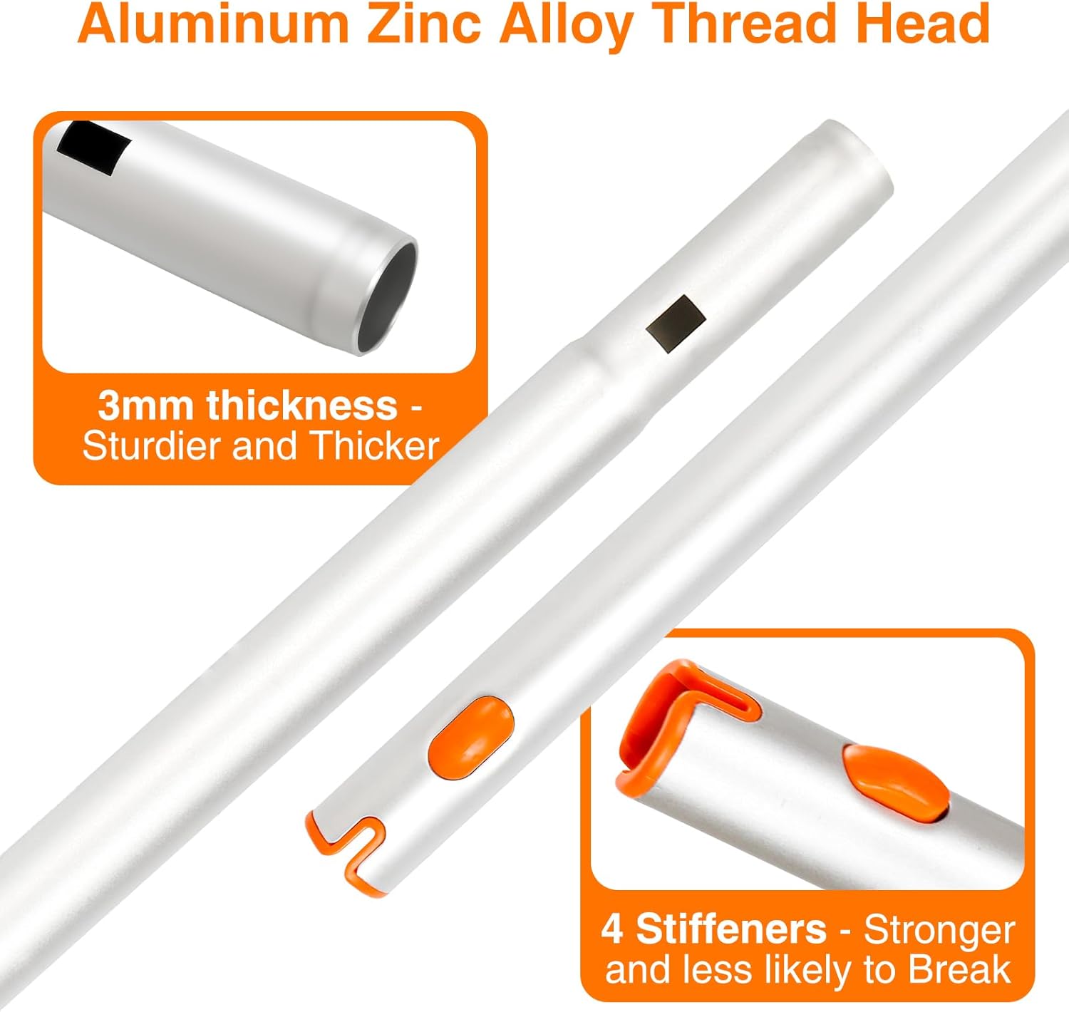 LOMIDA 2-in-1 Window Squeegee Cleaner with 62" Aluminum Extension Pole, Bendable Head for Extra