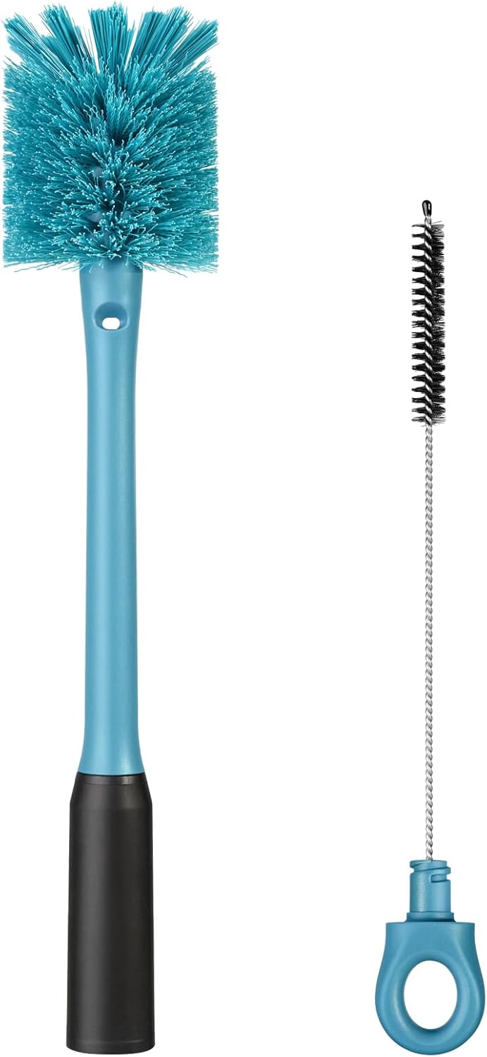 2-in-1 Bottle Cleaning Brush and Hidden Straw Brush, Long Handle Water Bottle Brush Cleaner with
