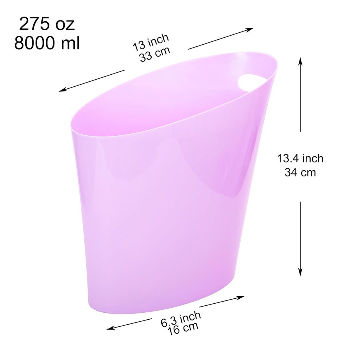 Youngever 2 Gallon Slim Trash Can, Plastic Garbage Container Bin, Small Trash Bin with Handles for