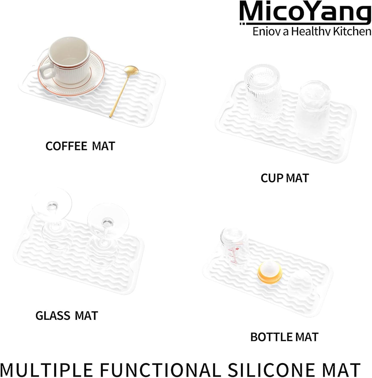Silicone Dish Drying Mat for Multiple Usage,Easy clean,Eco-friendly,Heat-resistant Silicone Mat for