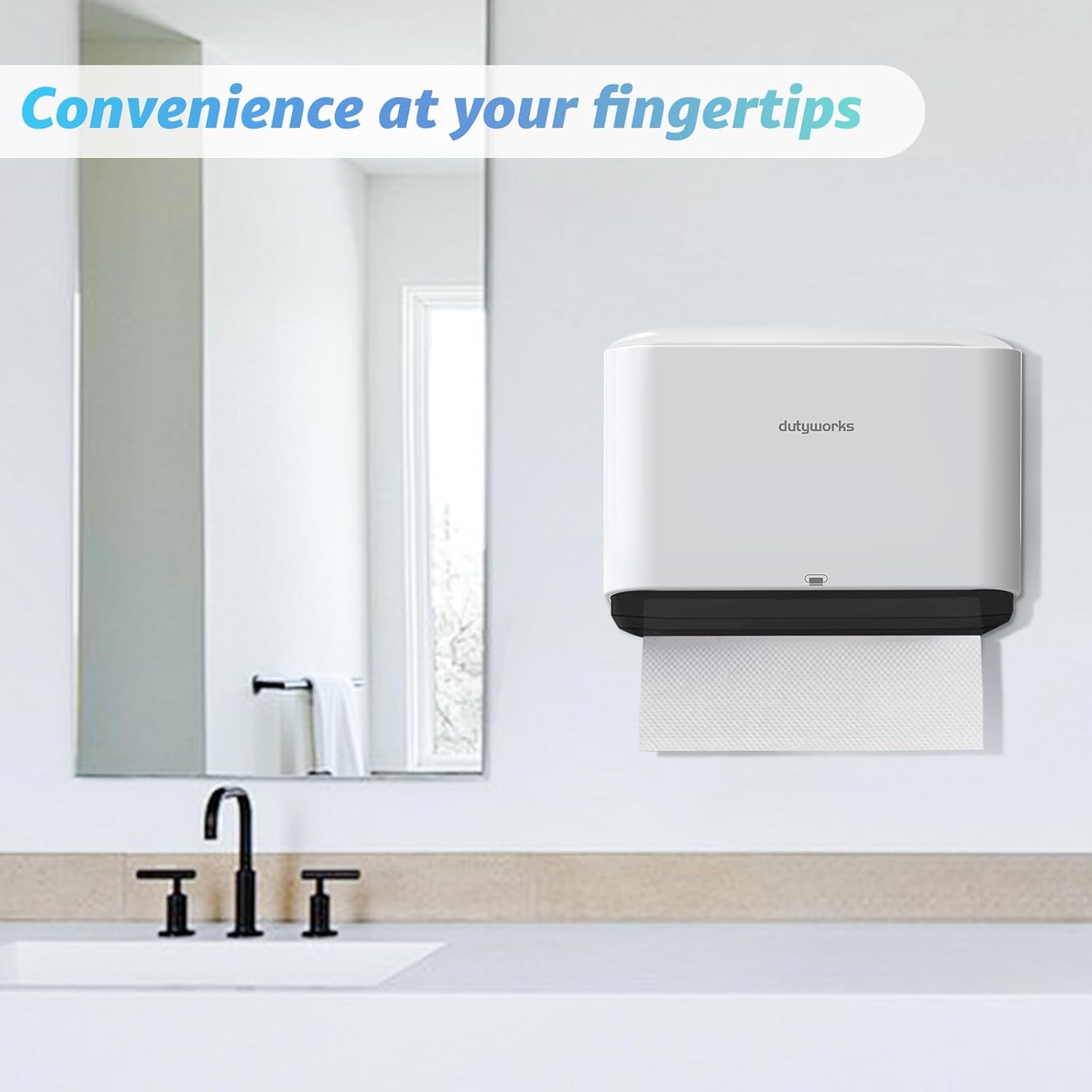 Paper Towel Dispenser Wall Mount, Multifold Paper Towel Holder Adhesive Hand Towel Dispenser for