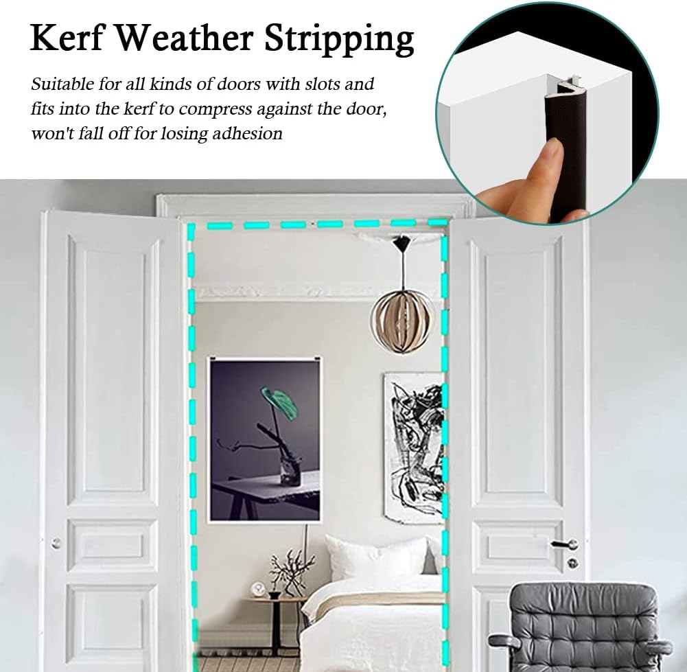 Kerf Weather Stripping Door Seal Strip 26 Ft Q Foam Door Weatherstrip Seal with Slot Card Slot