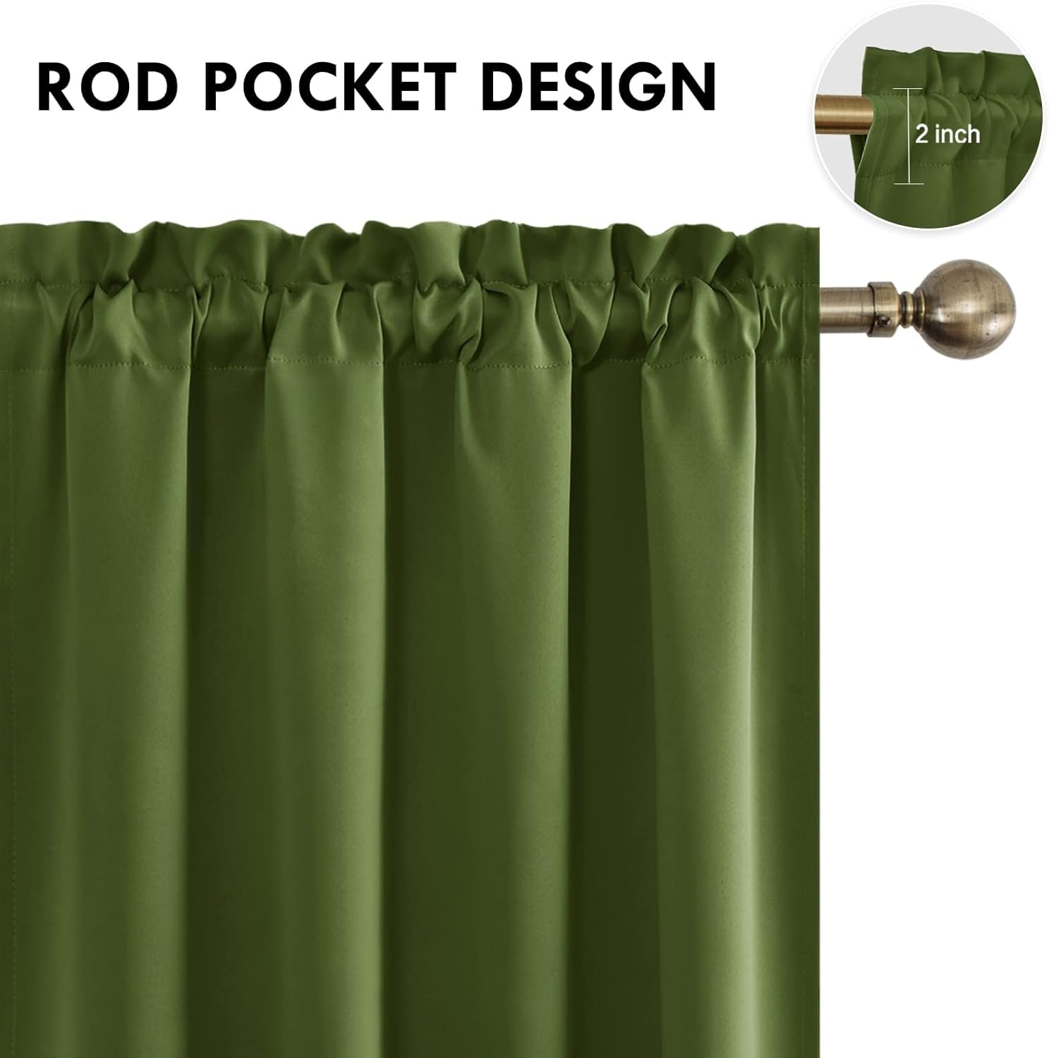DWCN Blackout Curtains for Living Room Thermal Insulated, Energy Saving & Noise Reducing Bedroom