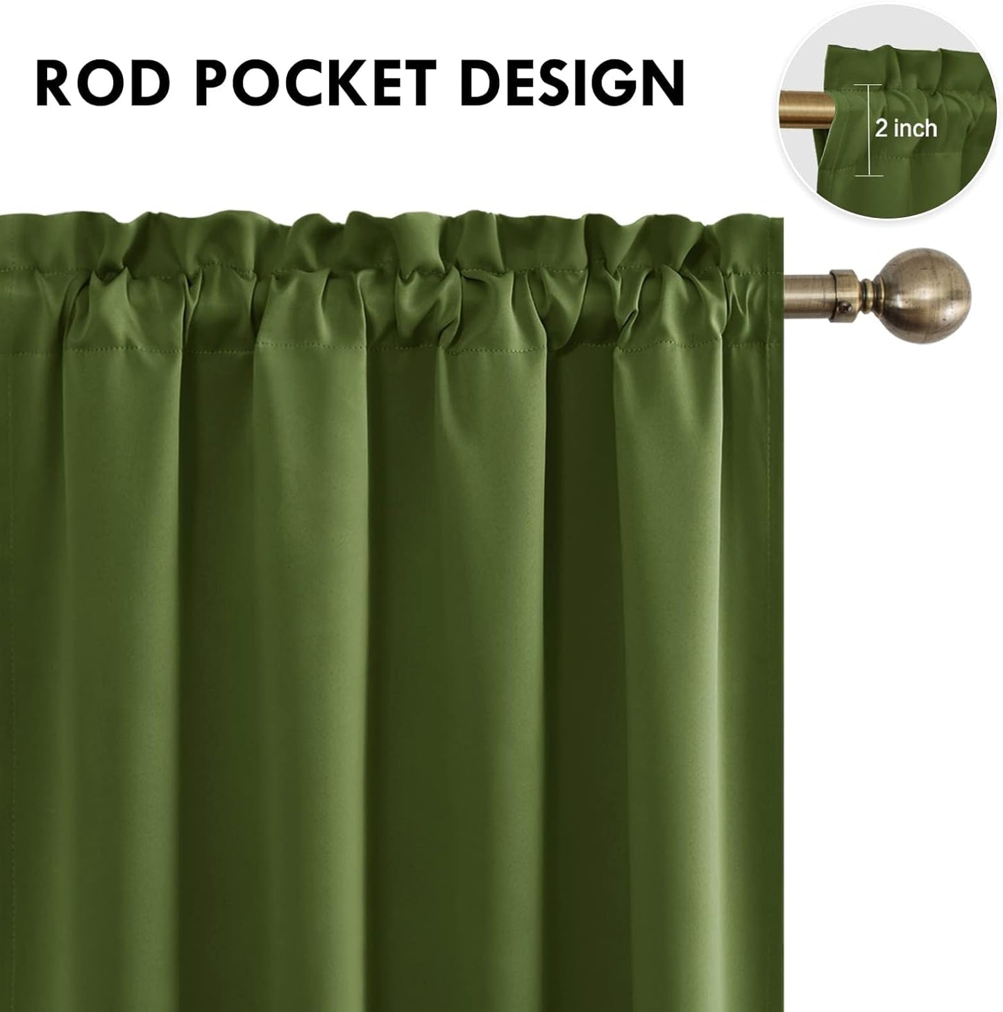 DWCN Blackout Curtains for Living Room Thermal Insulated, Energy Saving & Noise Reducing Bedroom
