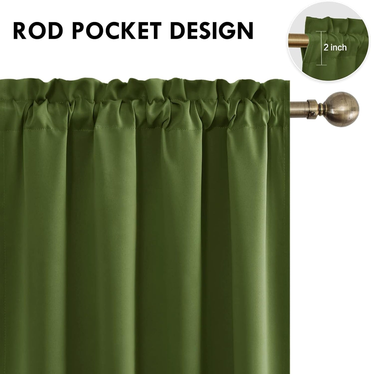 DWCN Blackout Curtains for Living Room Thermal Insulated, Energy Saving & Noise Reducing Bedroom