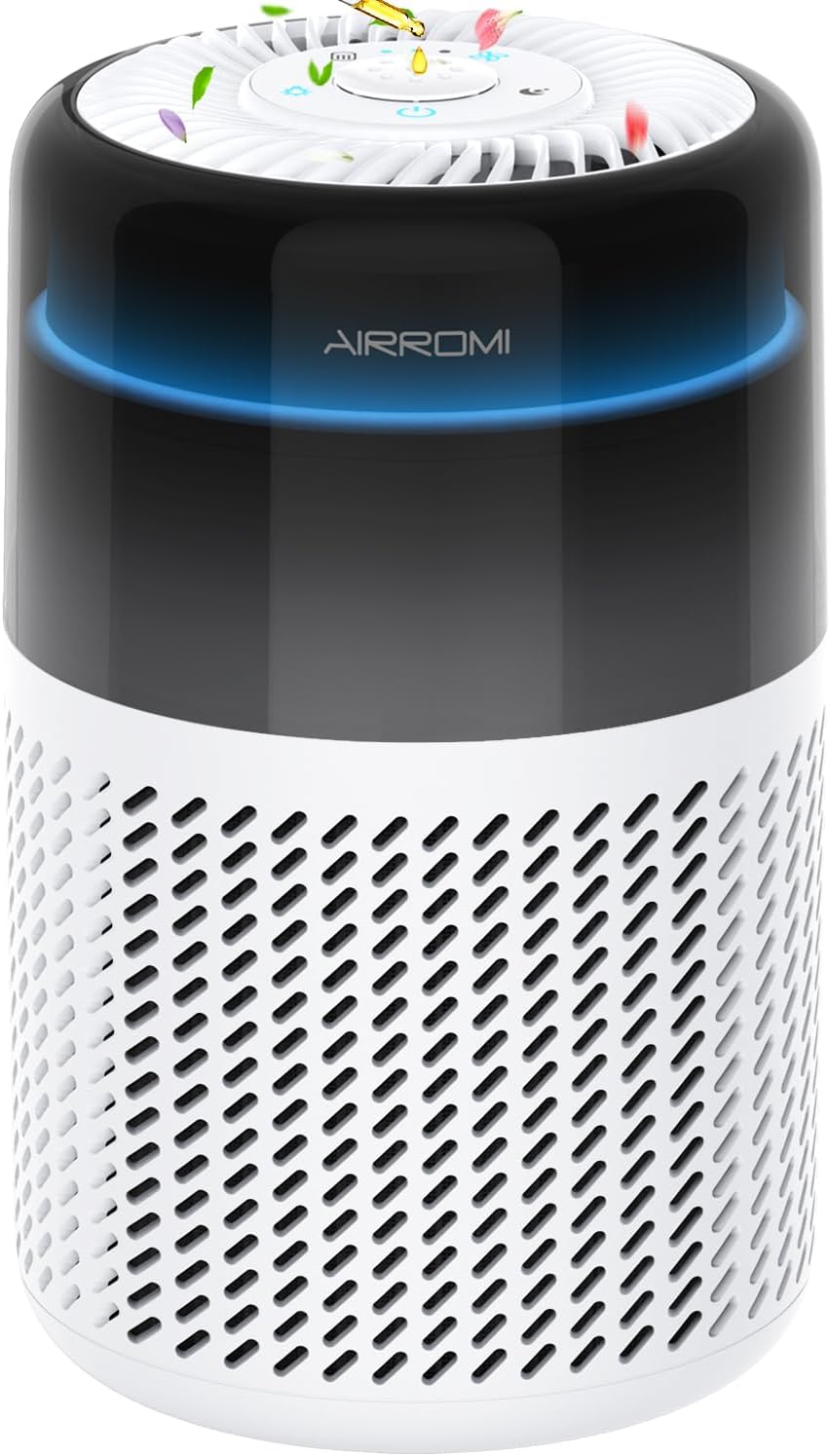 AIRROMI Air Purifier for Bedroom Home,HEPA Filter,Covers Upto 549 Ft²,Quiet 360°intake Air Cleaner