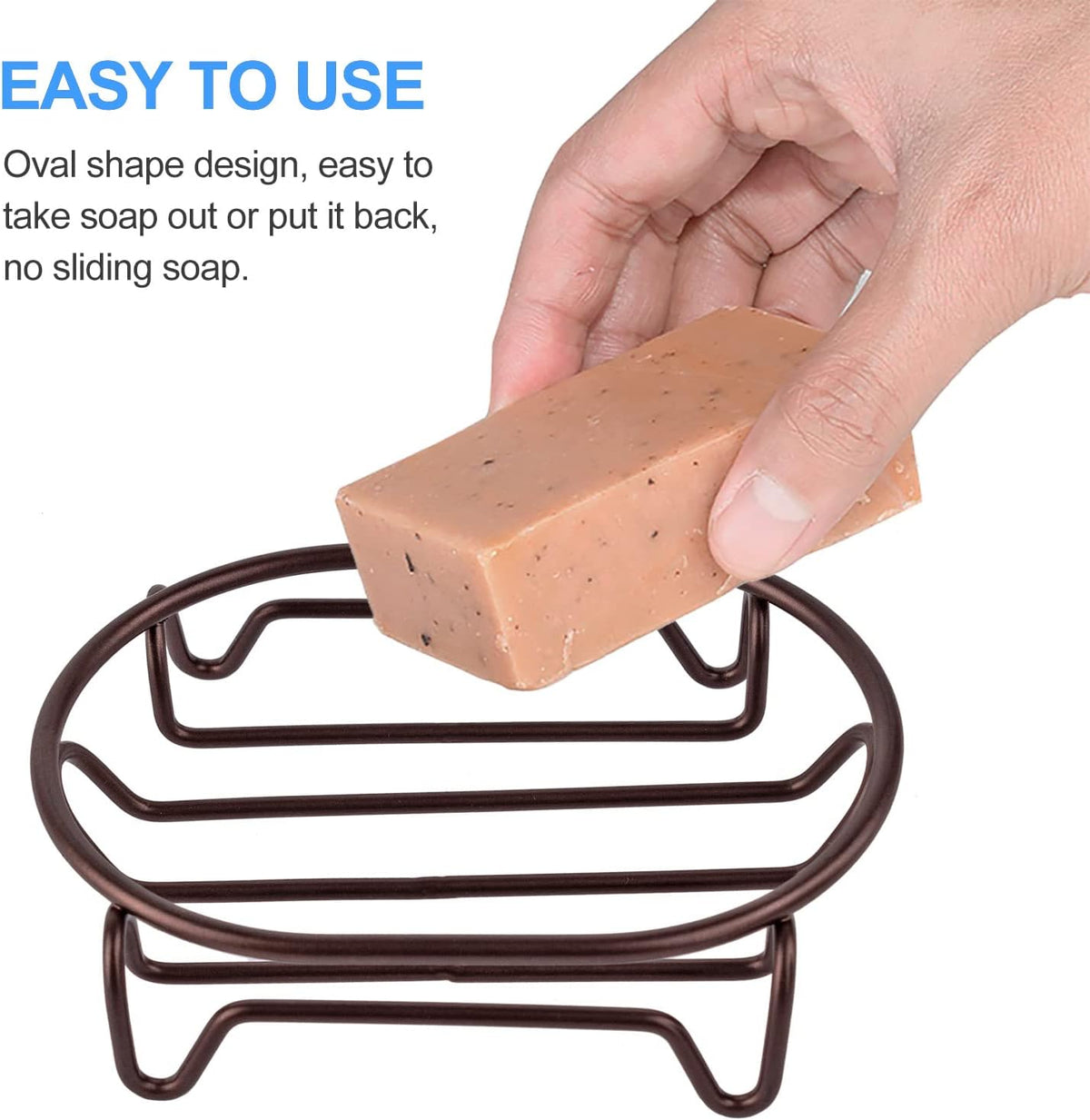 Soap Dish for Shower Bathroom Bar Soap Holder, Stainless Steel Self-draining Soap Rack Tray Saver