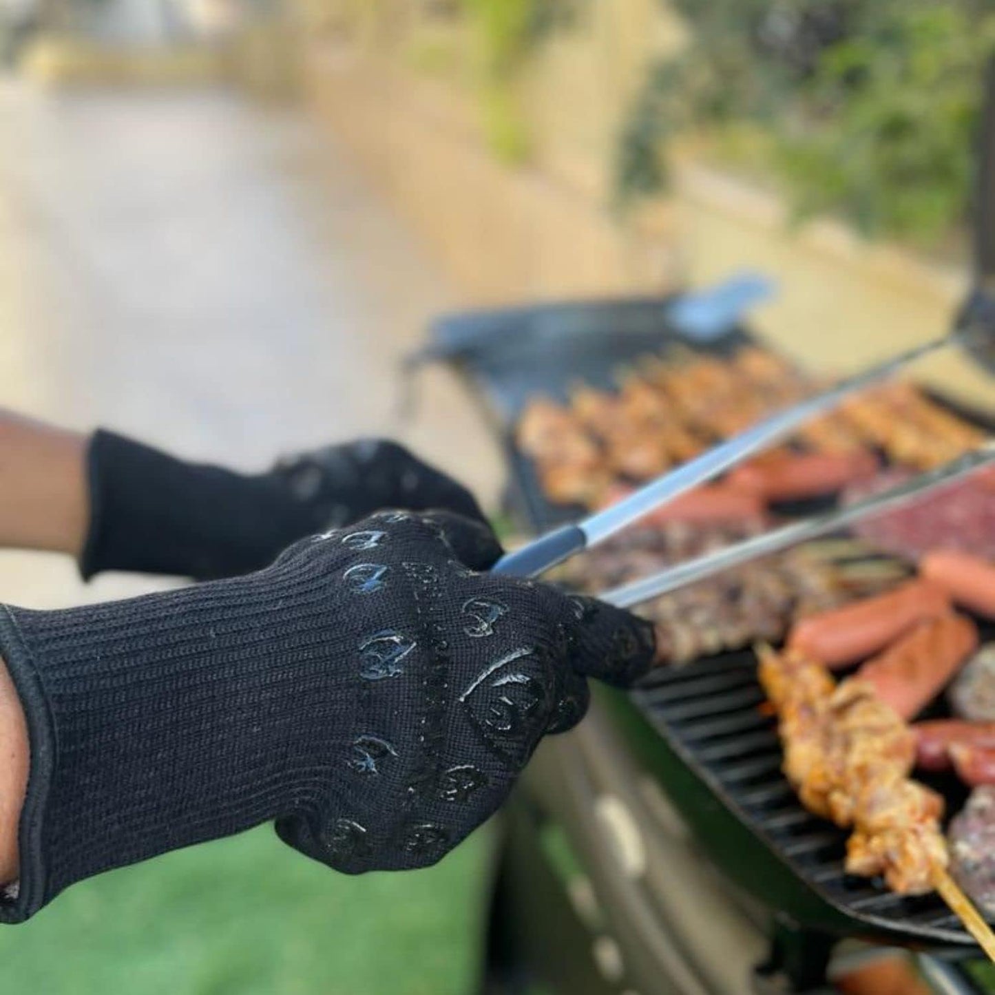 Grill Armor Oven Gloves 932°F Extreme Heat & Cut Resistant Oven Mitts with Fingers for BBQ