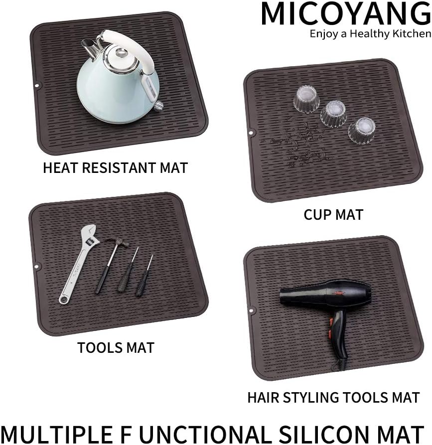 Silicone Dish Drying Mat for Multiple Usage,Easy clean,Eco-friendly,Heat-resistant Silicone Mat for
