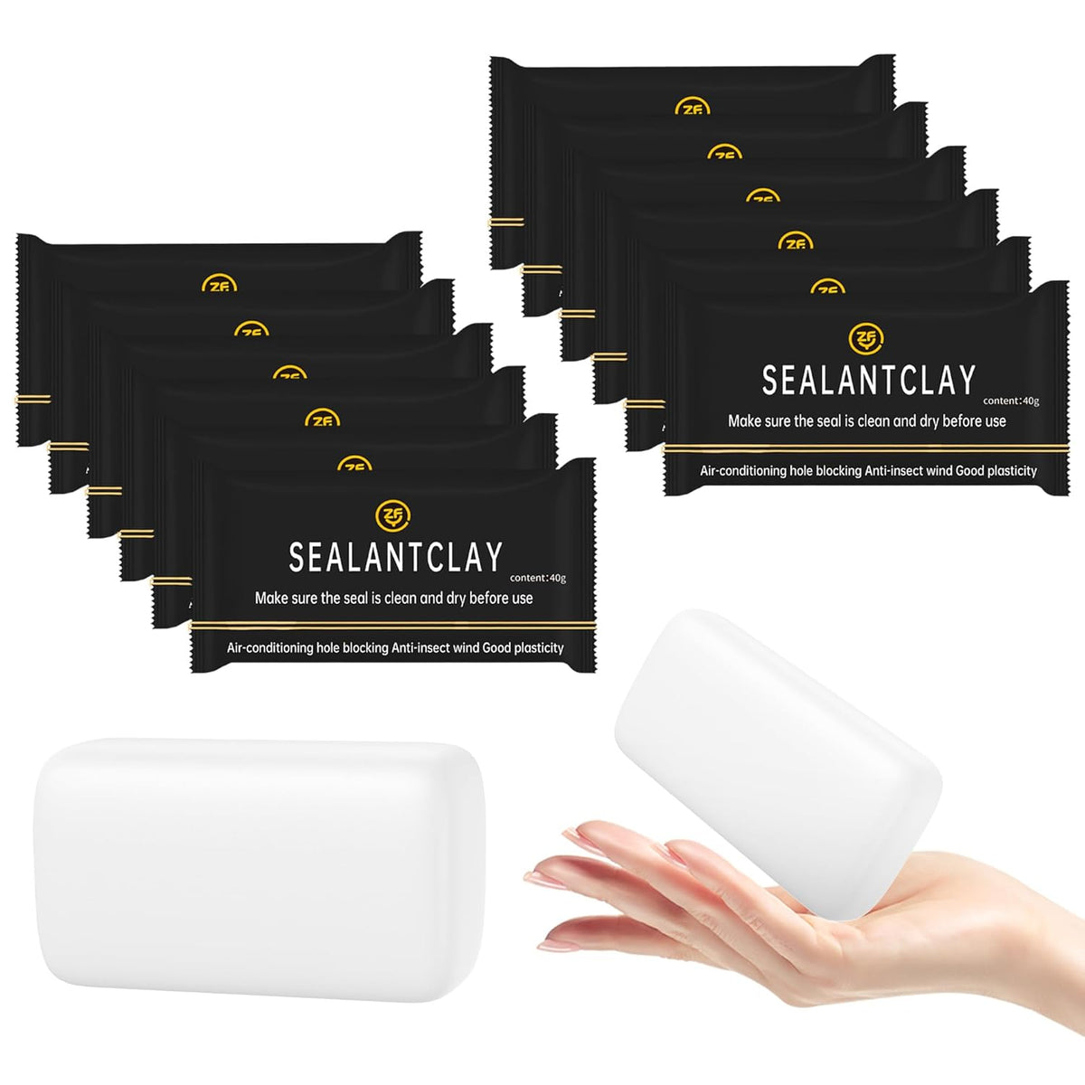 12Pack Quick Repair Mud and Waterproof White Sealing Putty - Pipe Sealing Repair Sealing Clay