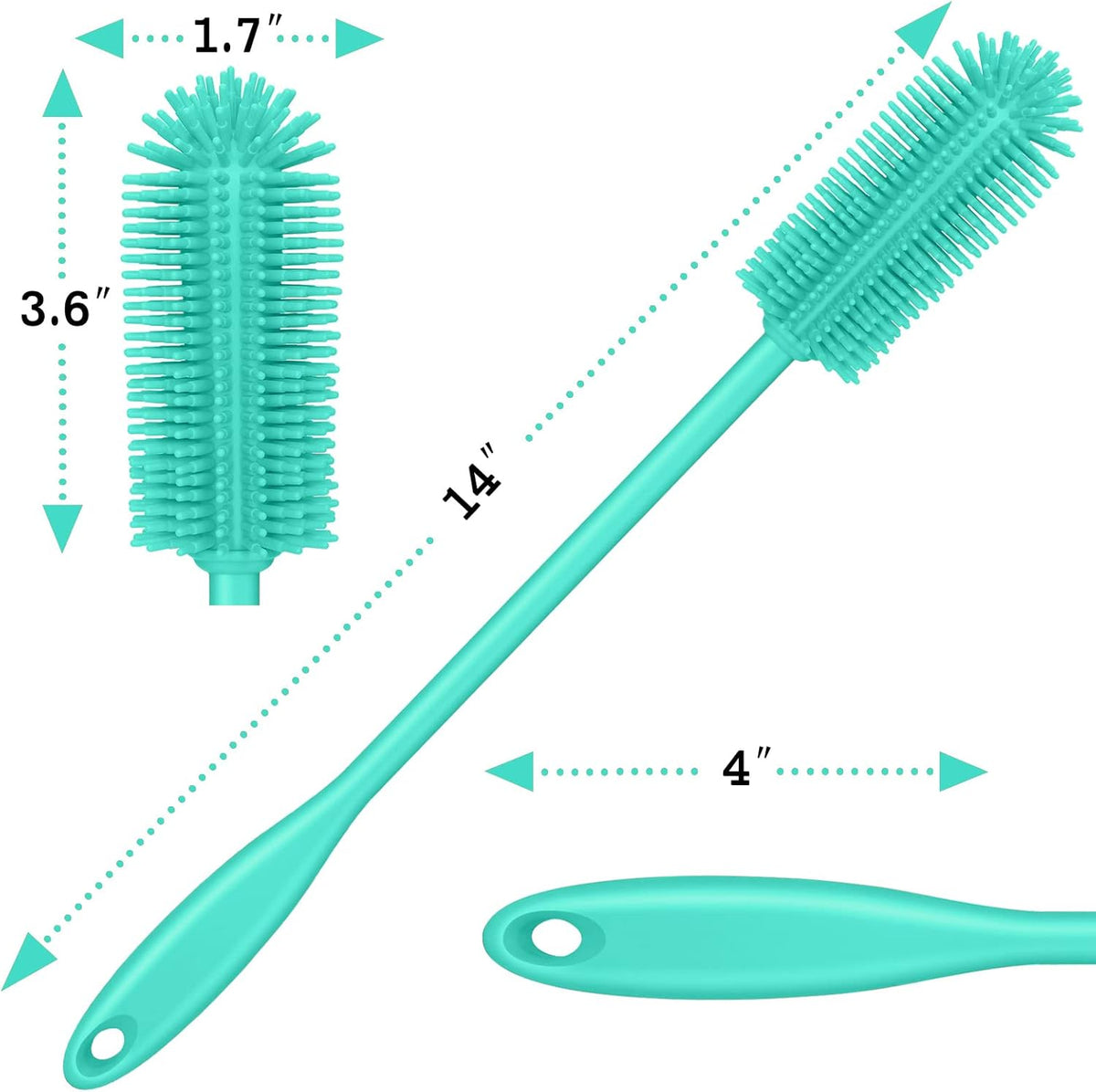 Silicone Bottle Brush, Water Bottle Cleaner Brush with Long Handle, Perfect for Cleaning Narrow