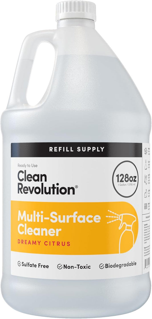 Clean Revolution Multi Surface Cleaner Refill Supply, Non-Toxic, Eco-Friendly & Plant-Based, Ready