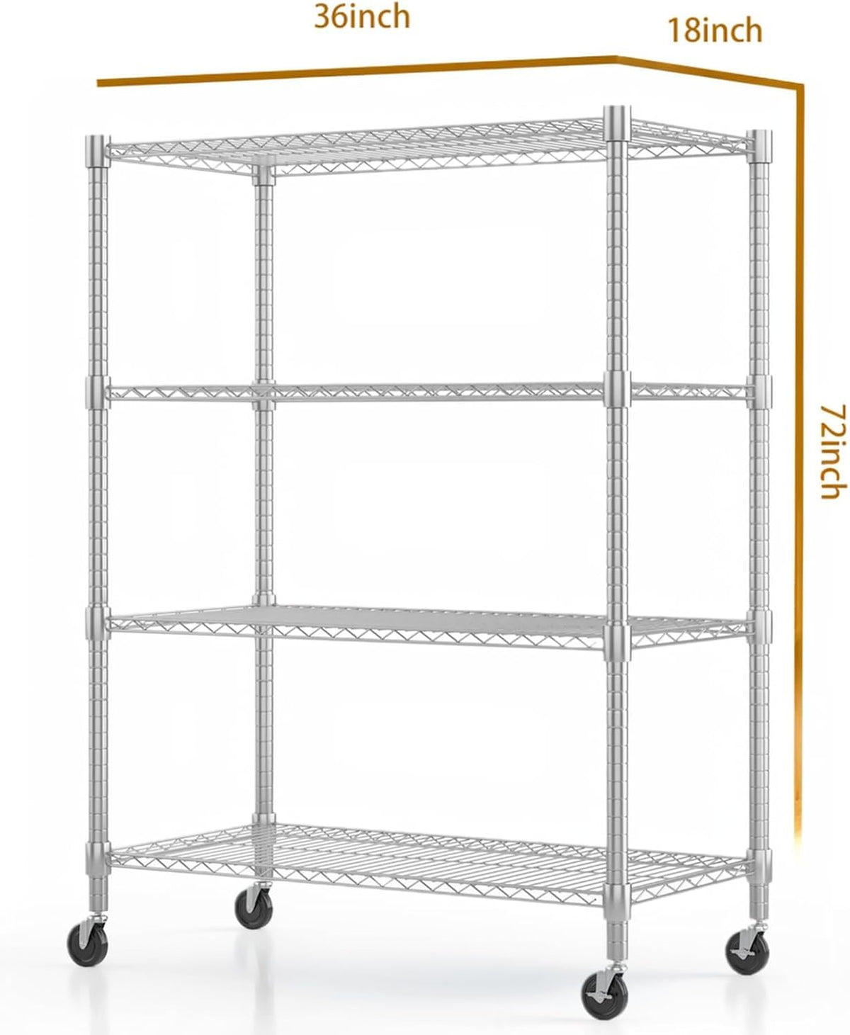 Himimi 4-Tier Heavy Duty Steel Wire Rack Storage Shelving, Adjustable Metal Storage Shelves with