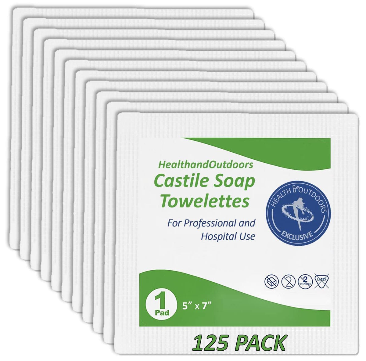 HAO Castile Soap Cleansing Towelettes 125 Count Refreshing Scented Wipes White 125 Count (Pack of