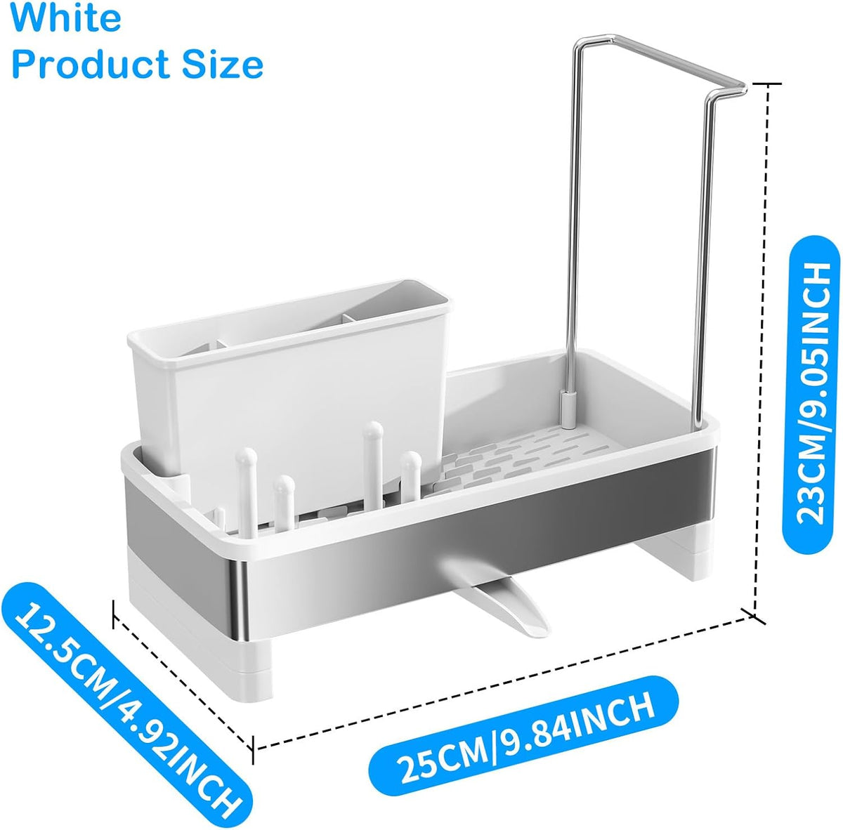 Sponge Holder for Kitchen Sink,Sink Caddy Organizer with Removable Brush Holder,Kitchen Countertop